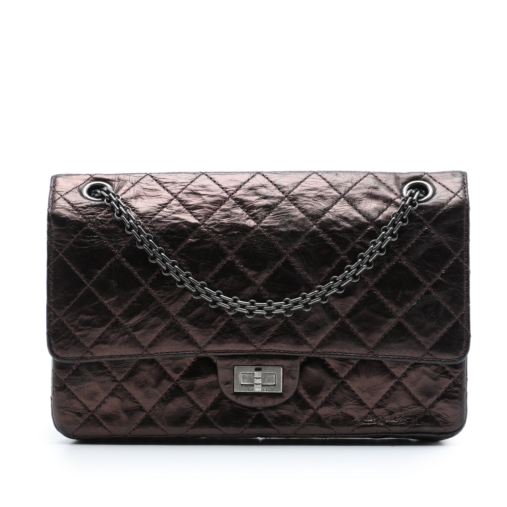 Chanel Quilted Metallic Aged Calfskin Reissue 2.55 Double Flap 226