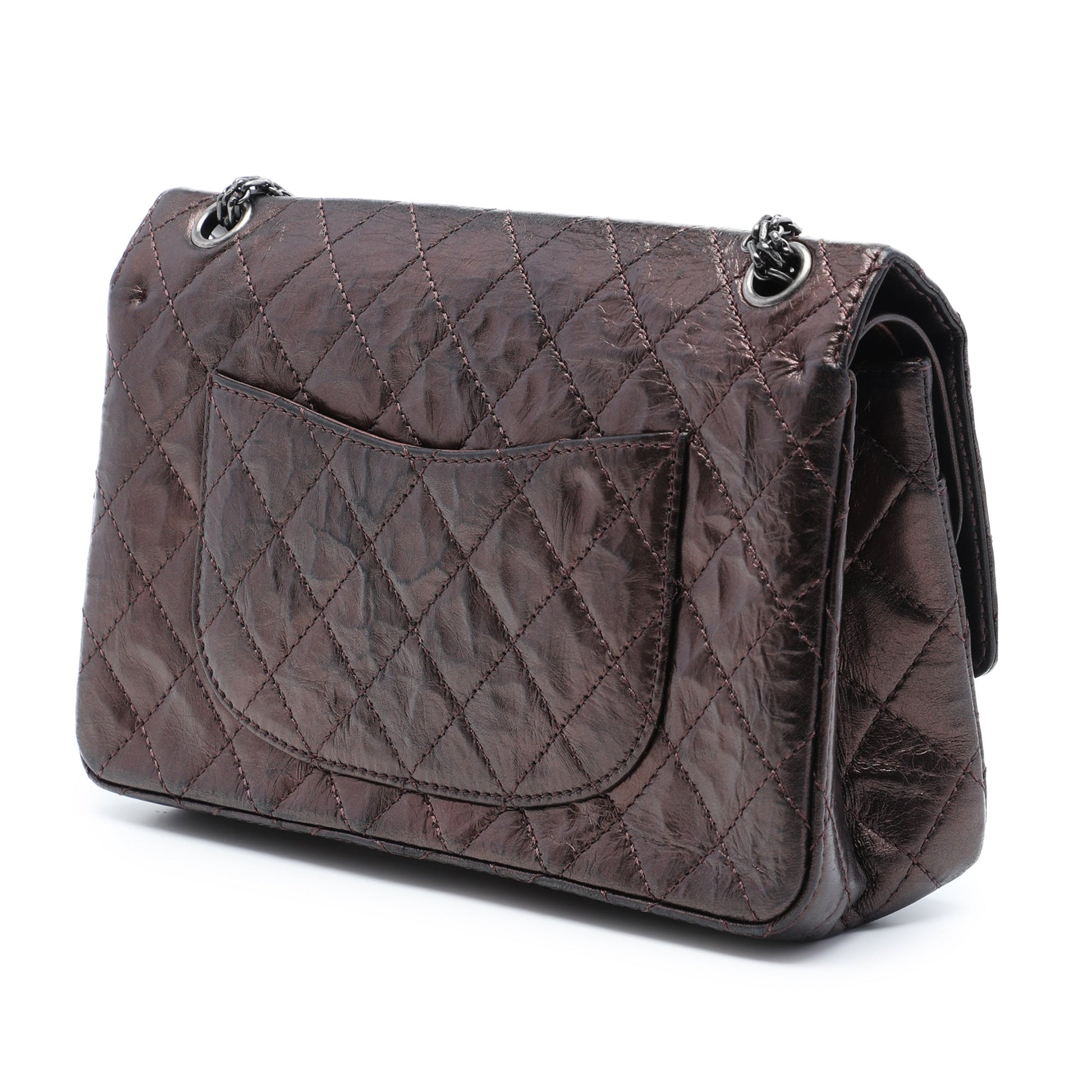 Chanel Quilted Metallic Aged Calfskin Reissue 2.55 Double Flap 226