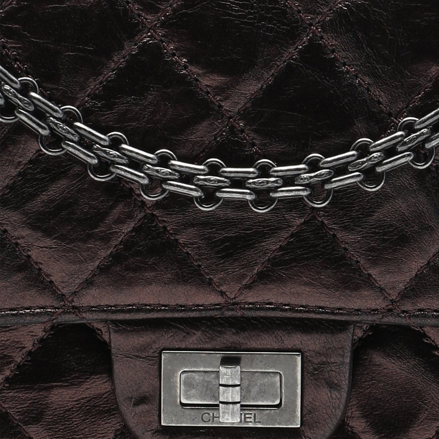Chanel Quilted Metallic Aged Calfskin Reissue 2.55 Double Flap 226