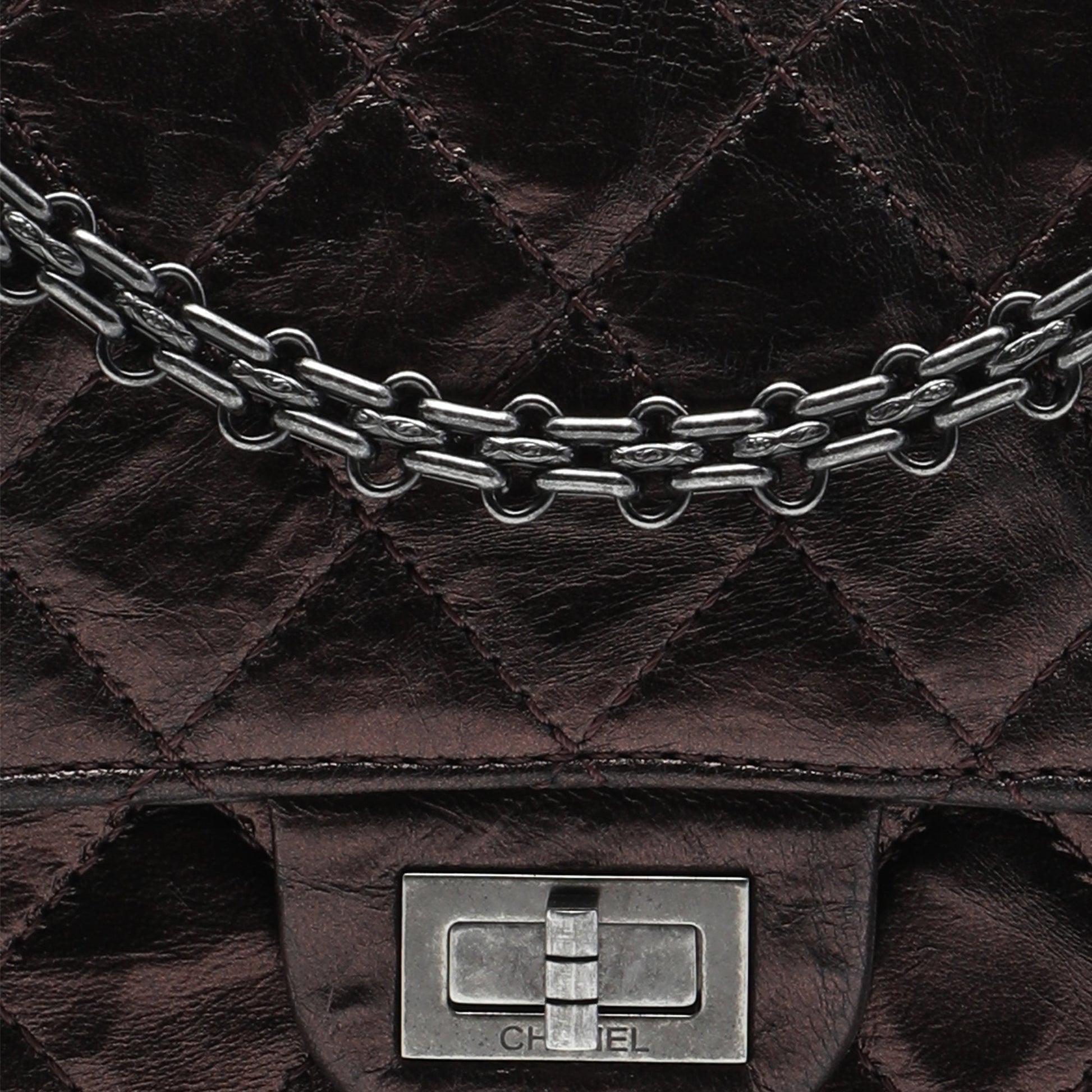 Chanel Quilted Metallic Aged Calfskin Reissue 2.55 Double Flap 226