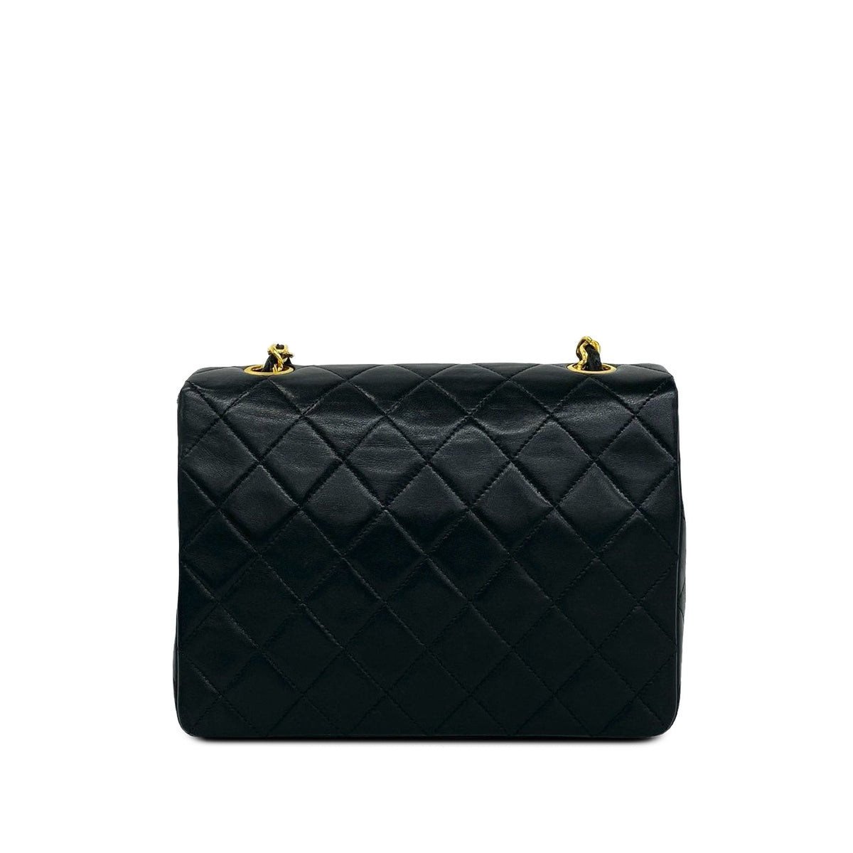 Chanel Square Quilted Lambskin Flap — Black