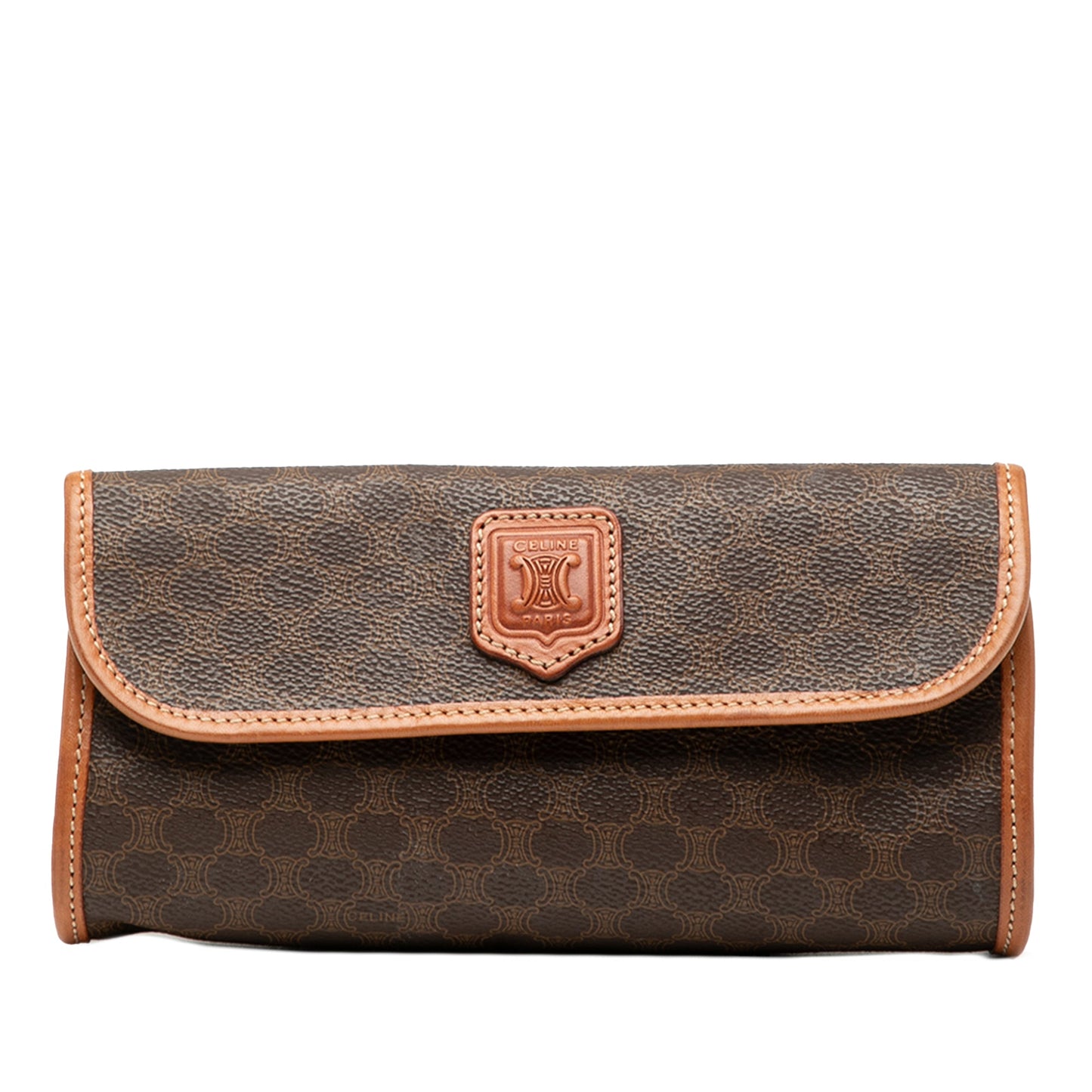 Celine Macadam Coated Canvas Clutch