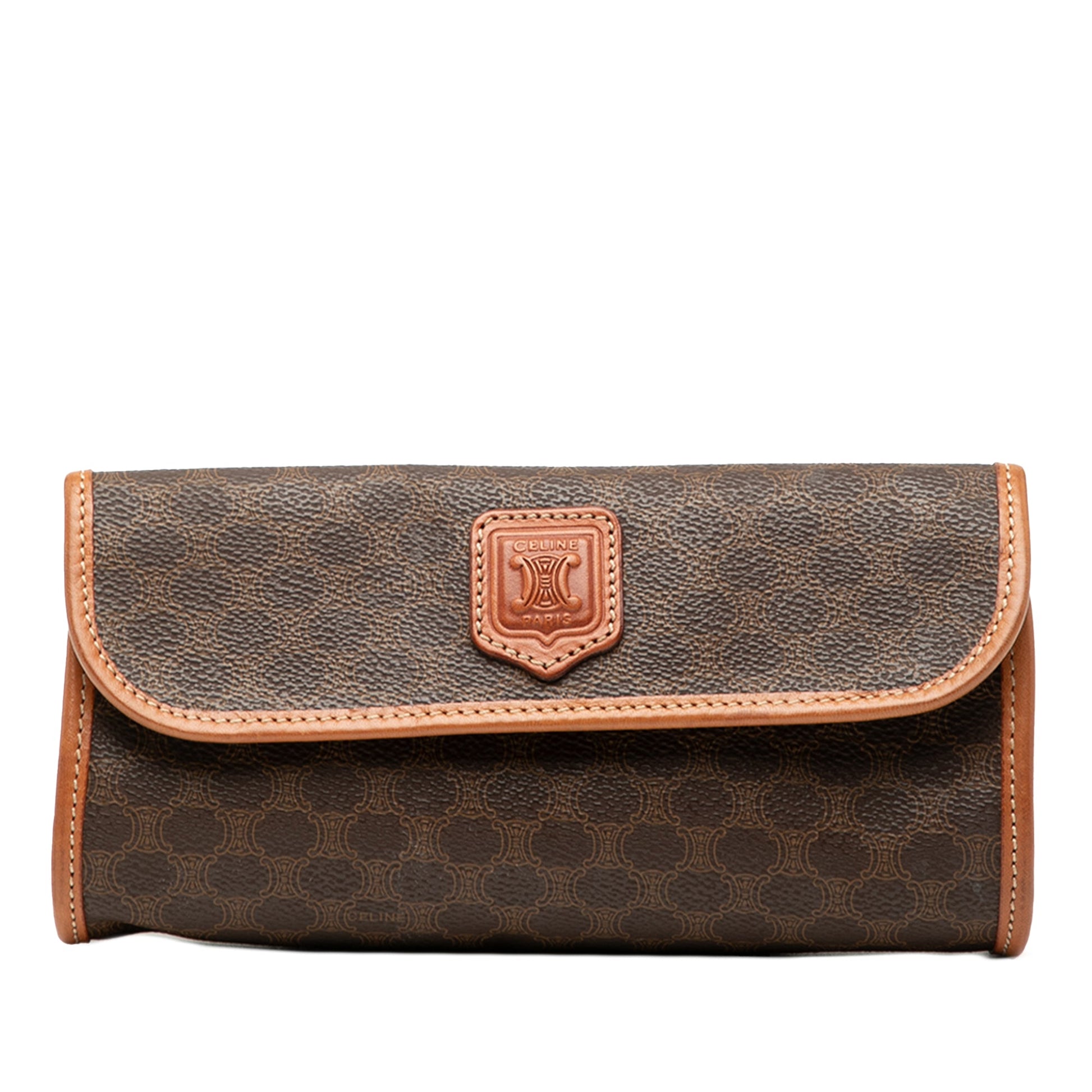 Celine Macadam Coated Canvas Clutch