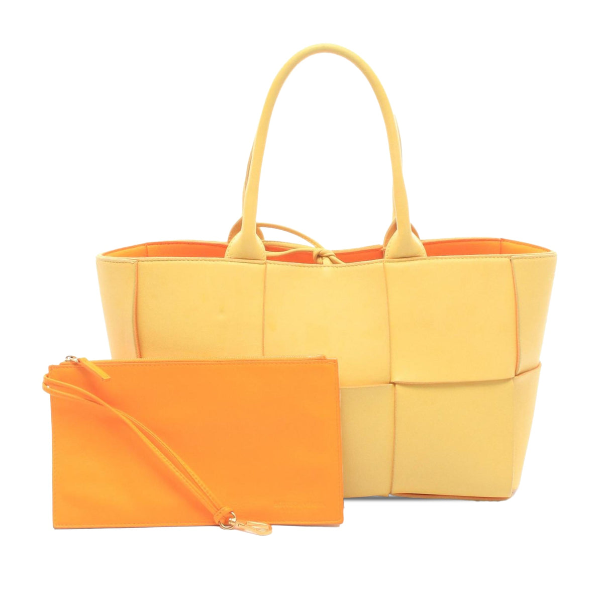 Bottega Veneta Small Nappa Maxi Intrecciato Arco Tote — Yellow