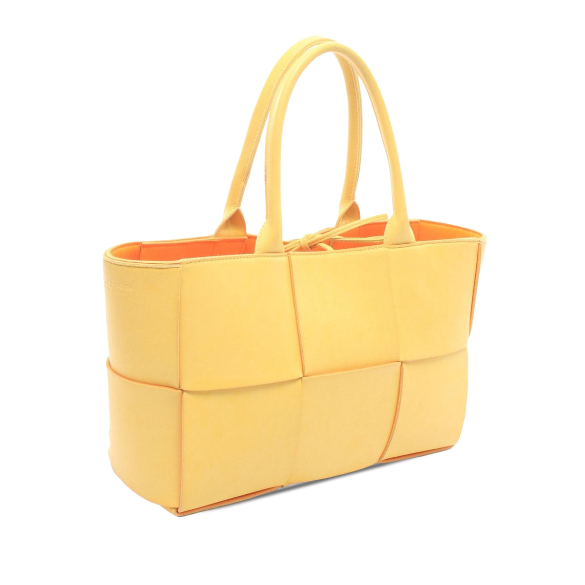 Bottega Veneta Small Nappa Maxi Intrecciato Arco Tote — Yellow