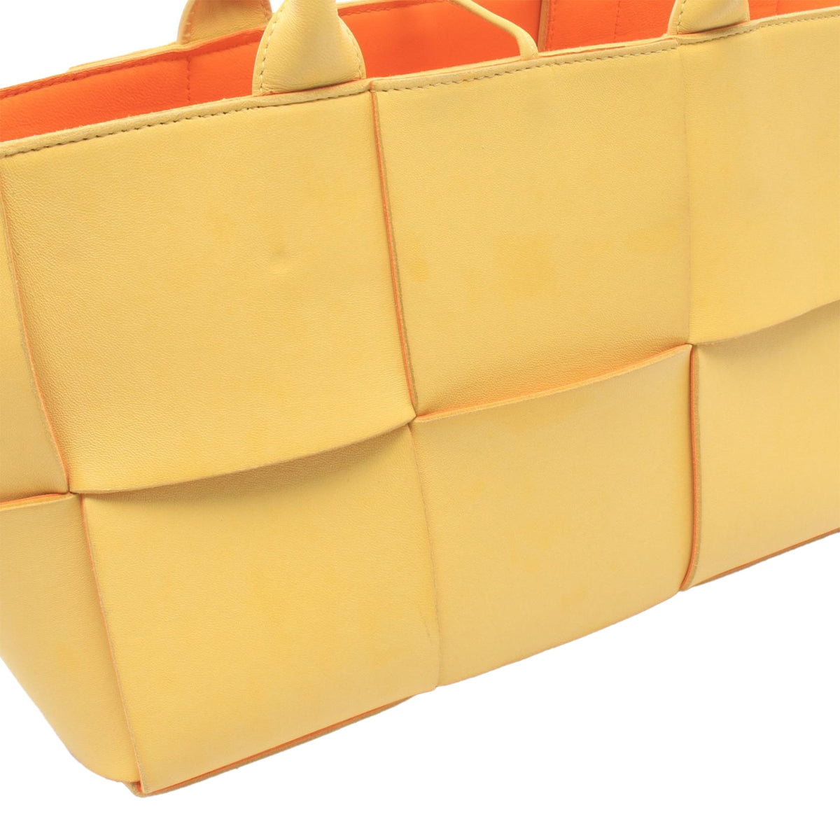 Bottega Veneta Small Nappa Maxi Intrecciato Arco Tote — Yellow