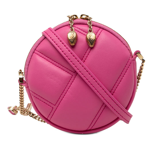 Bvlgari Leather Serpenti Cabochon Round Crossbody
