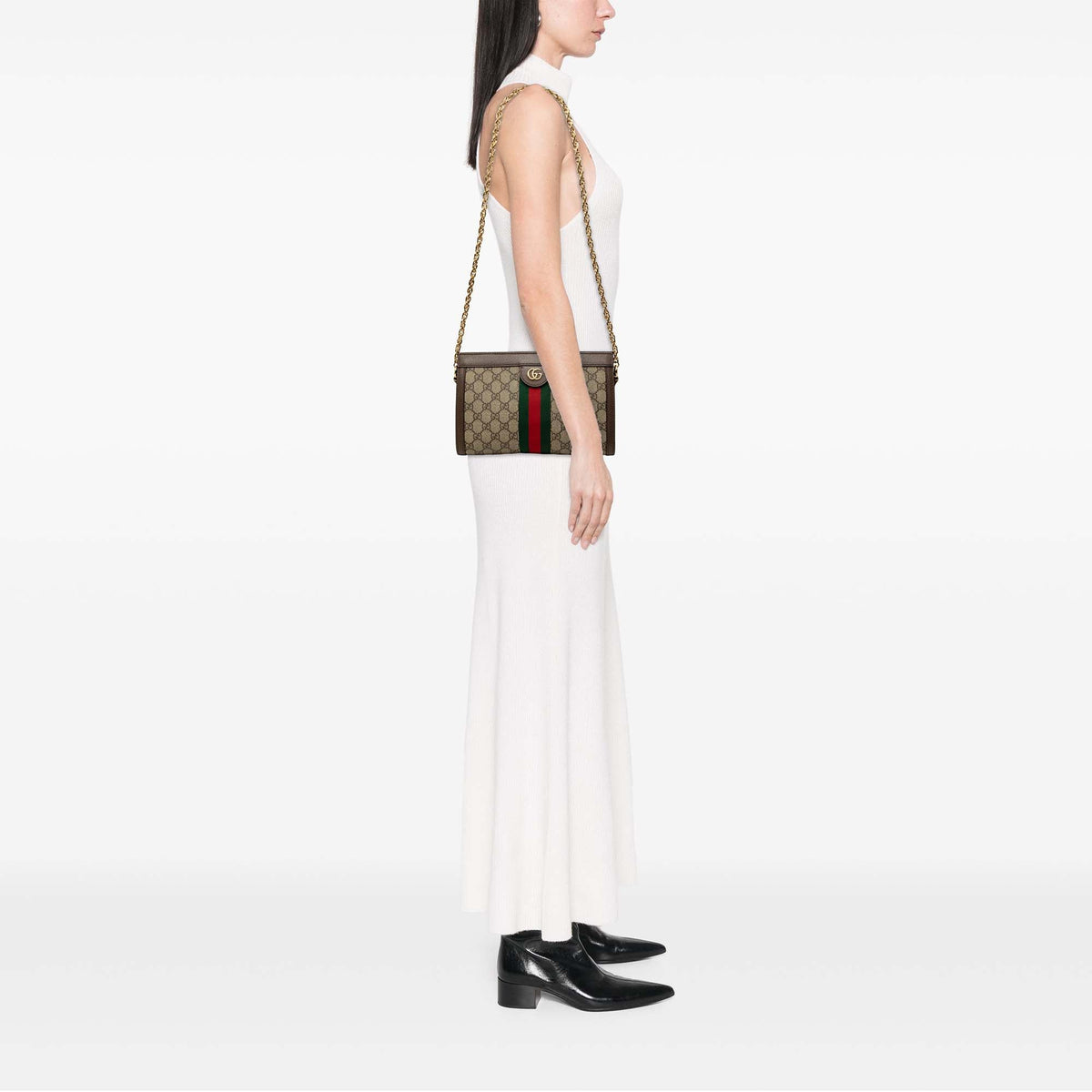 Gucci Small GG Supreme Web Ophidia Chain Crossbody