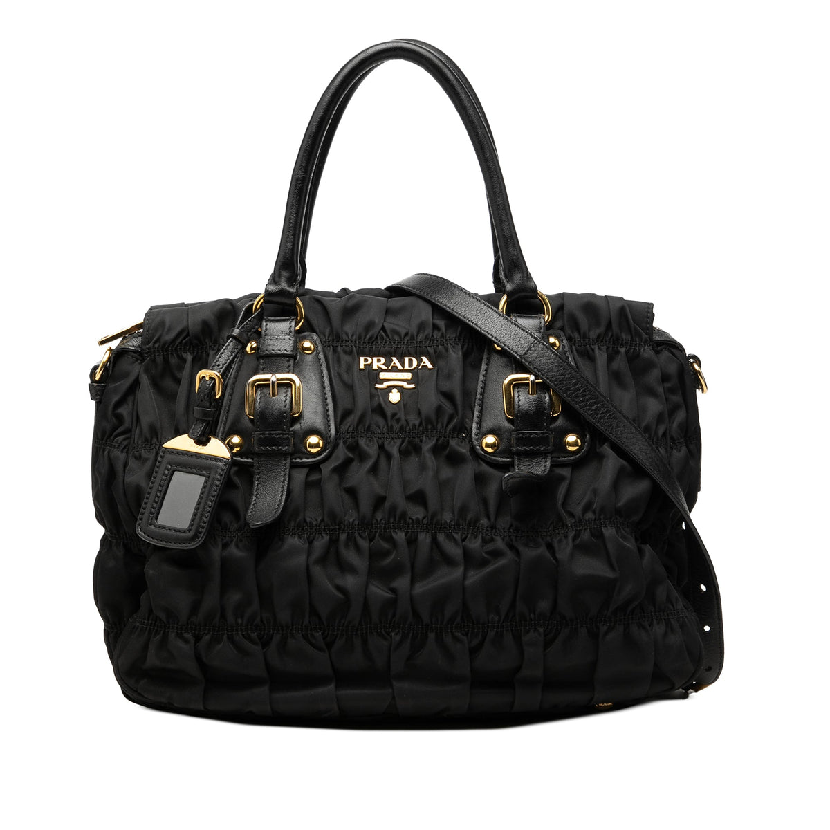 Prada Tessuto Gaufre Satchel — Black