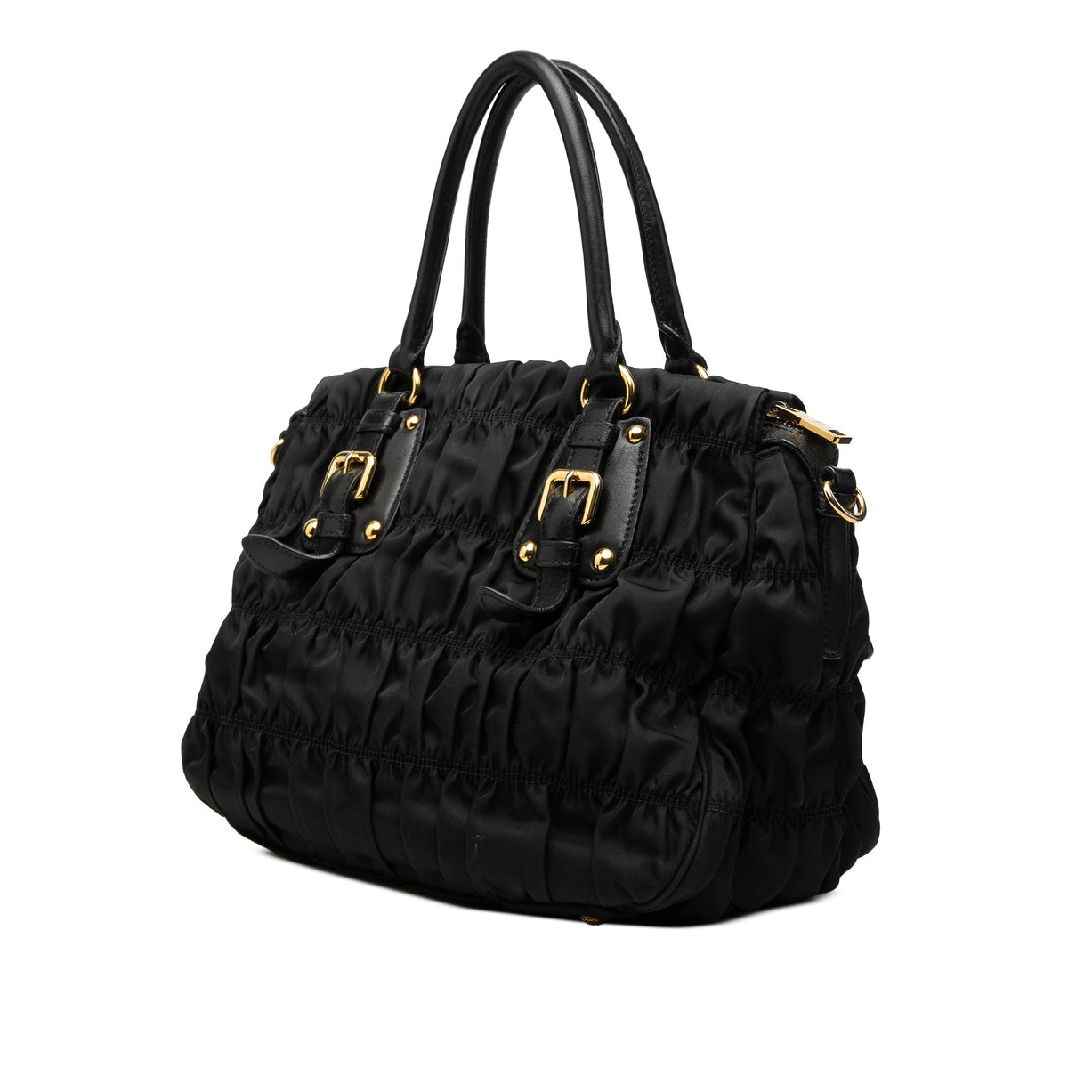 Prada Tessuto Gaufre Satchel — Black