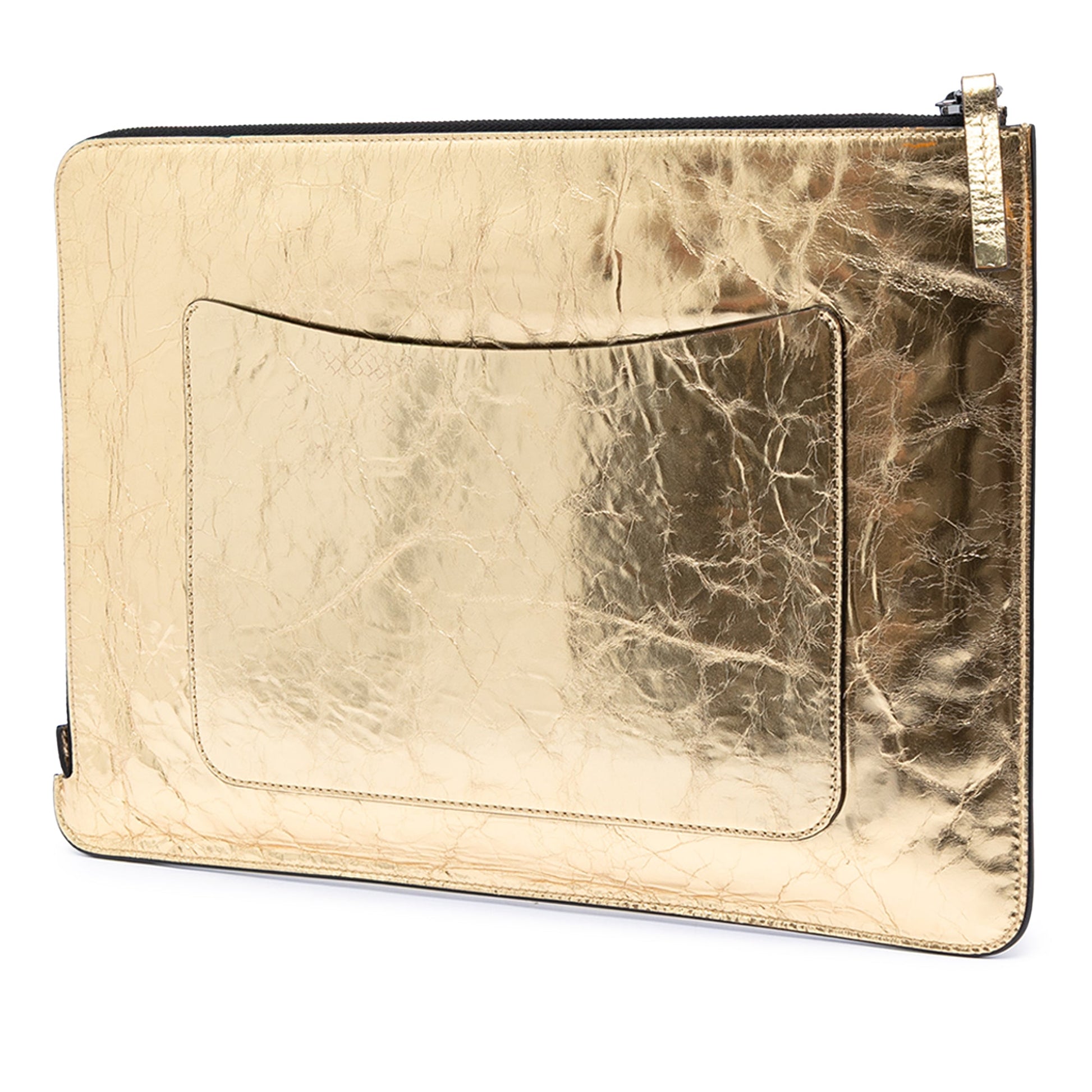 Chanel Metallic Crinkled Calfskin Feministe Mais Feminine Pouch