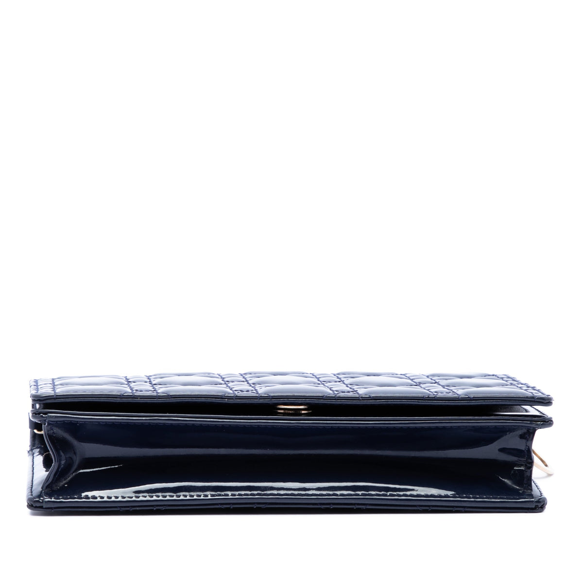 Dior Patent Cannage Lady Dior Pouch with Chain