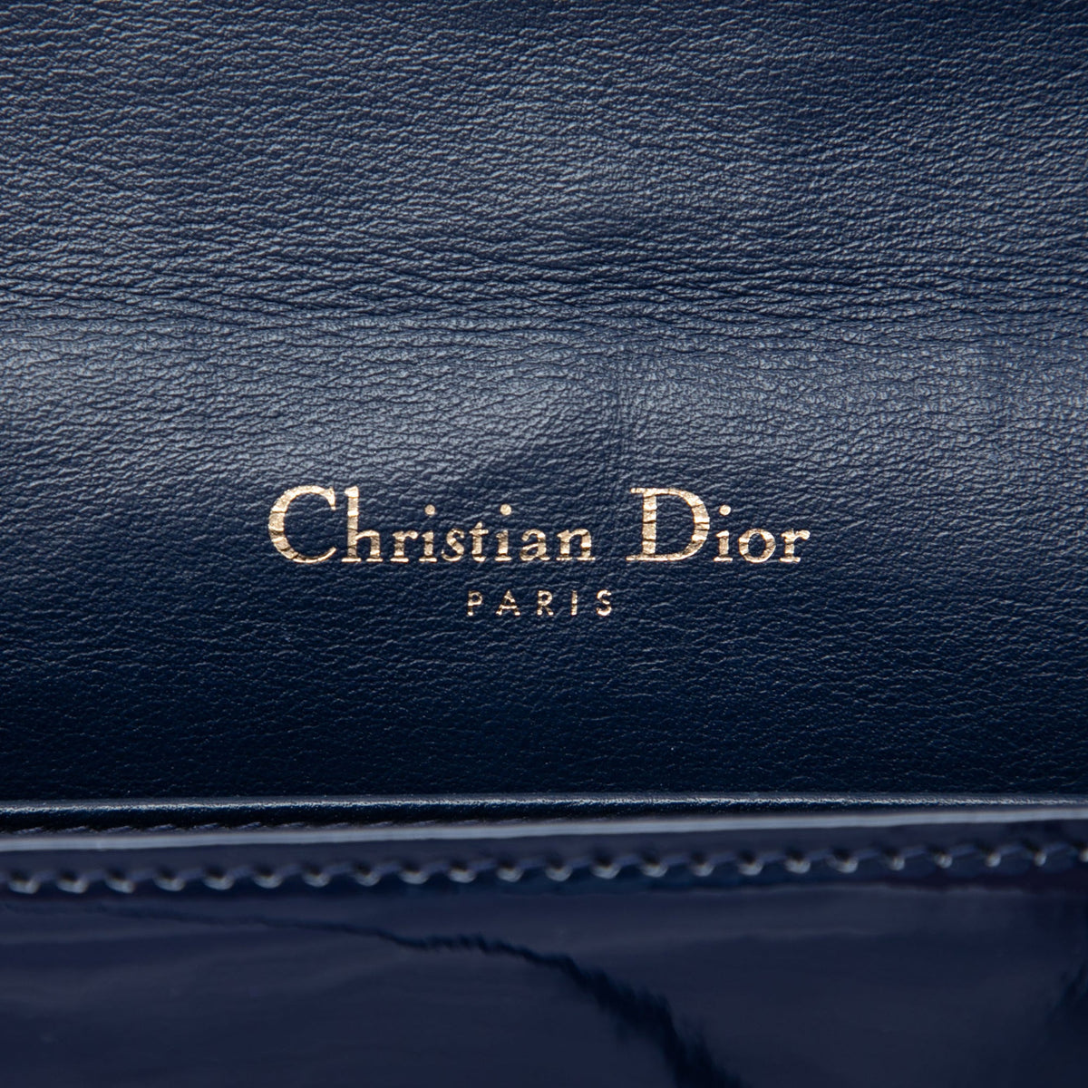 Dior Patent Cannage Lady Dior Pouch with Chain