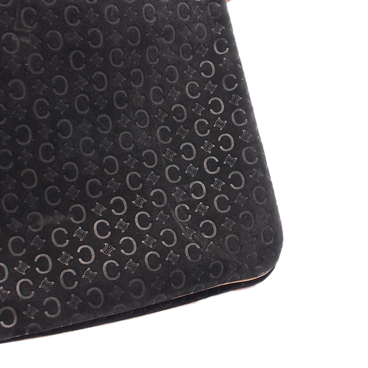Celine C Macadam Suede Shoulder Bag — Black