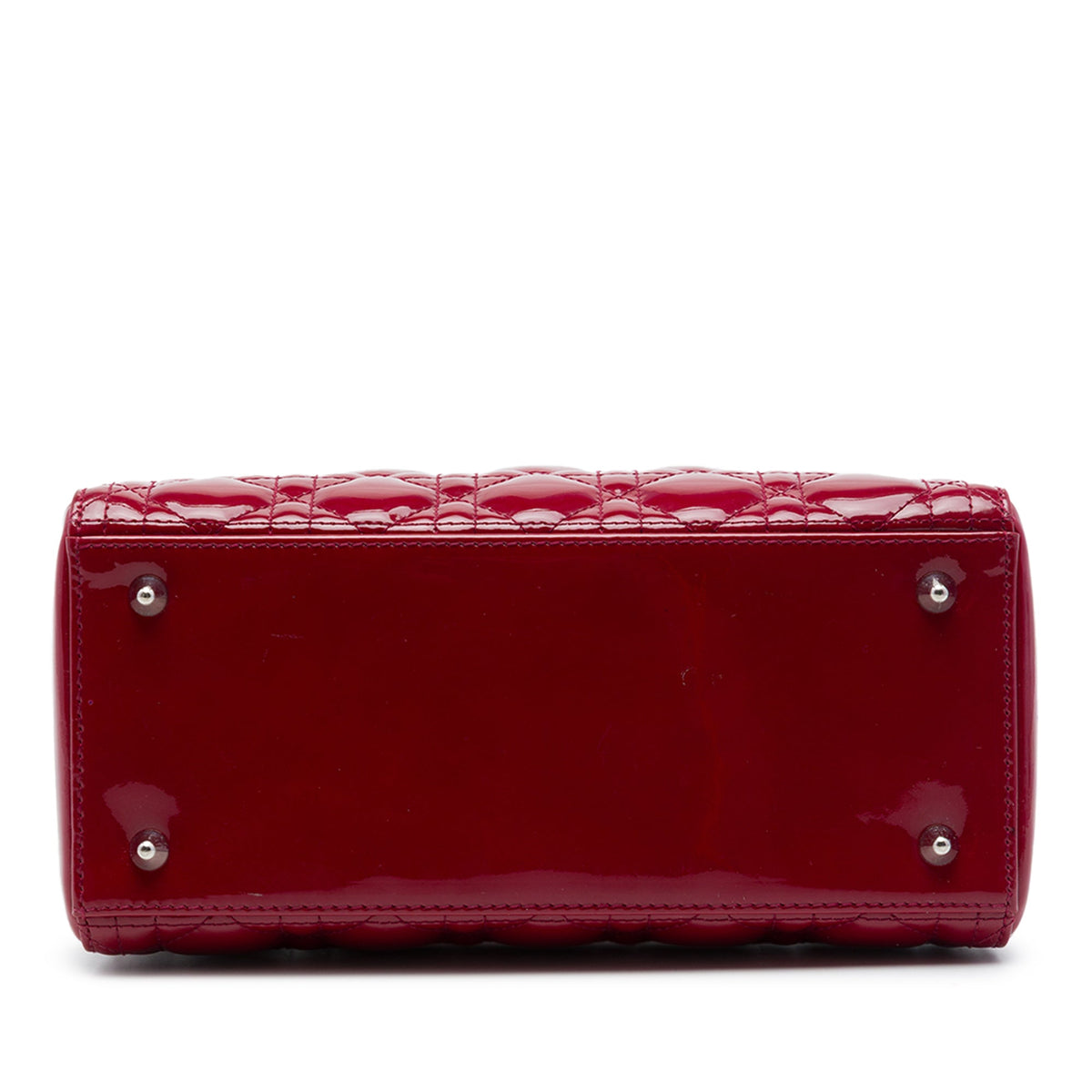 Dior Medium Patent Cannage Lady Dior — Red