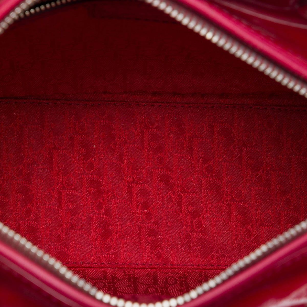 Dior Medium Patent Cannage Lady Dior — Red
