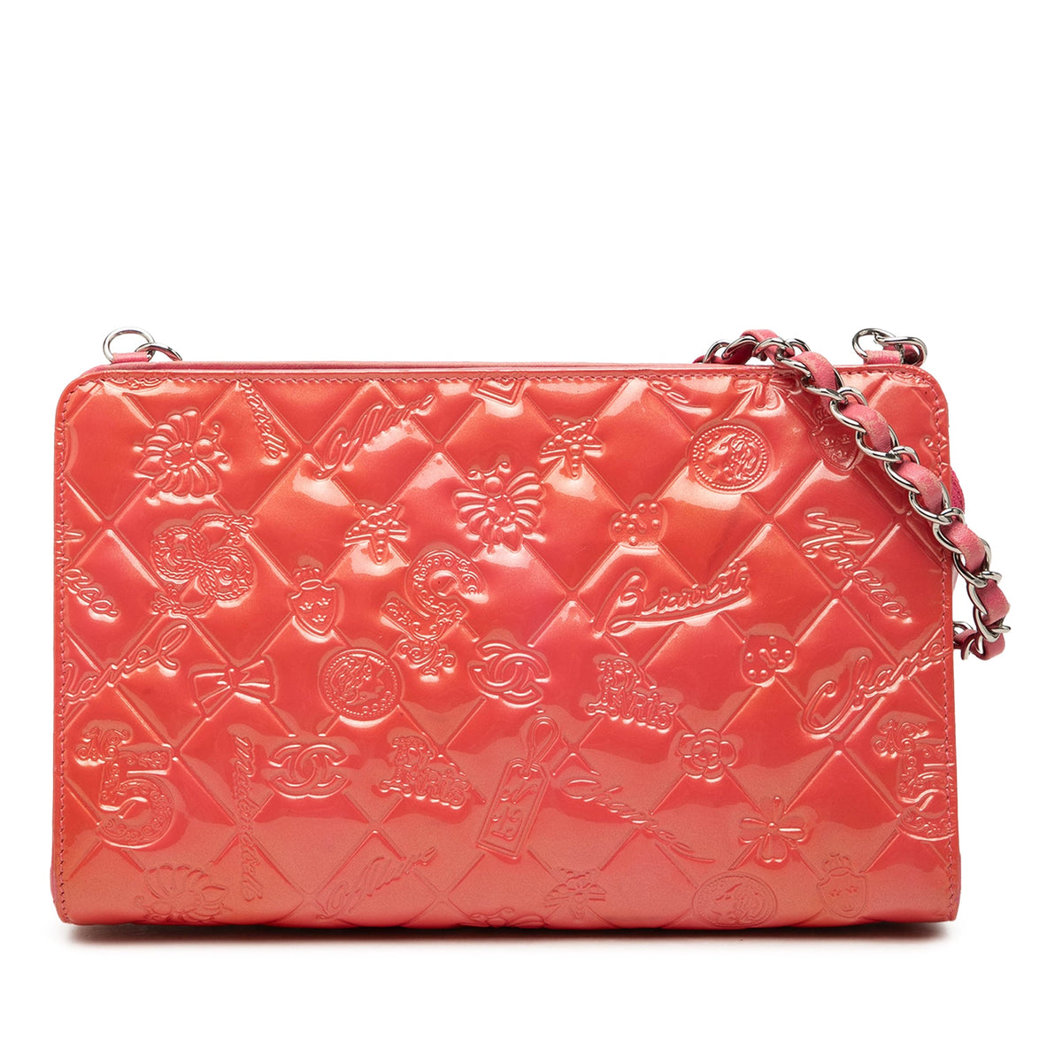 Chanel Quilted Patent Embossed Lucky Symbols Pochette