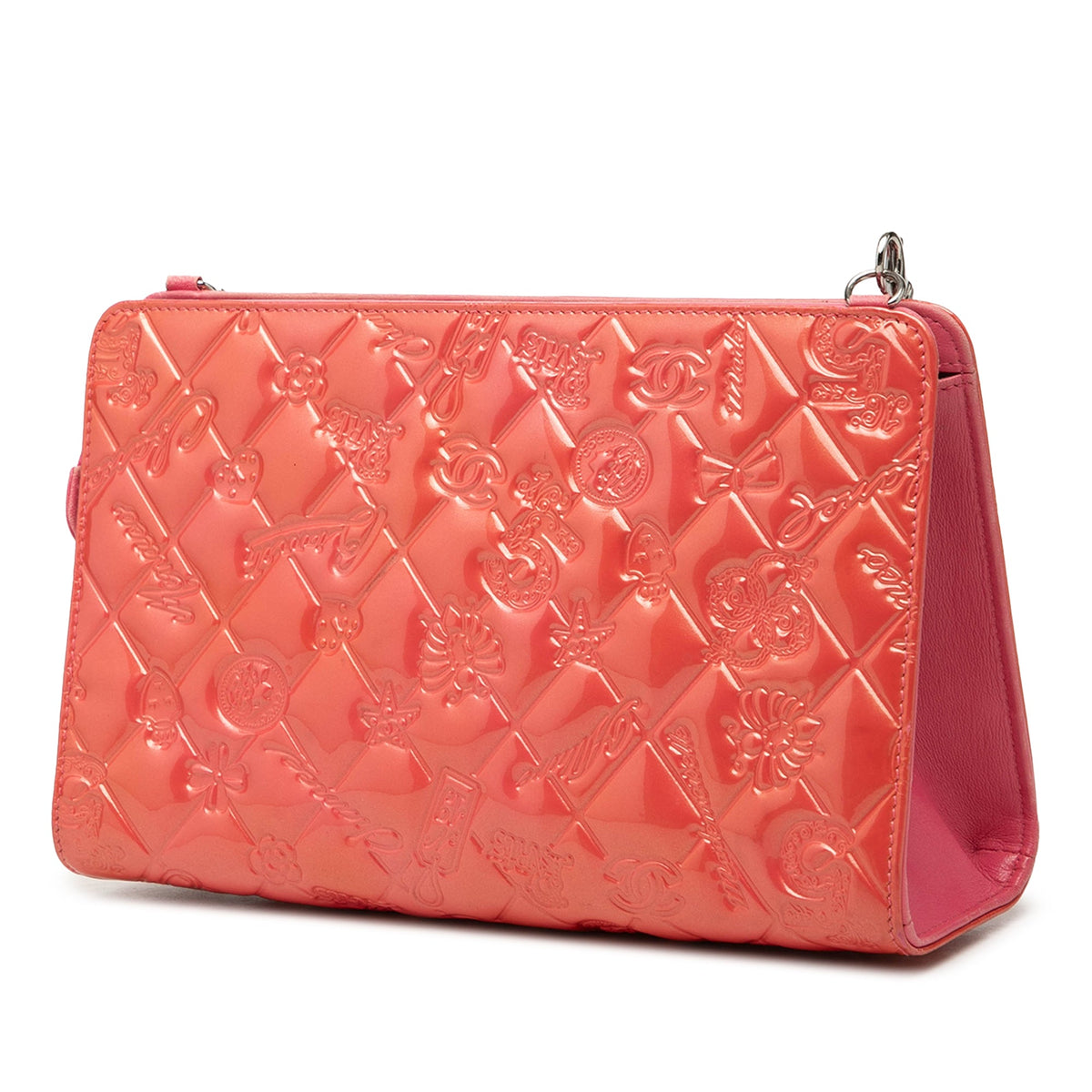 Chanel Quilted Patent Embossed Lucky Symbols Pochette