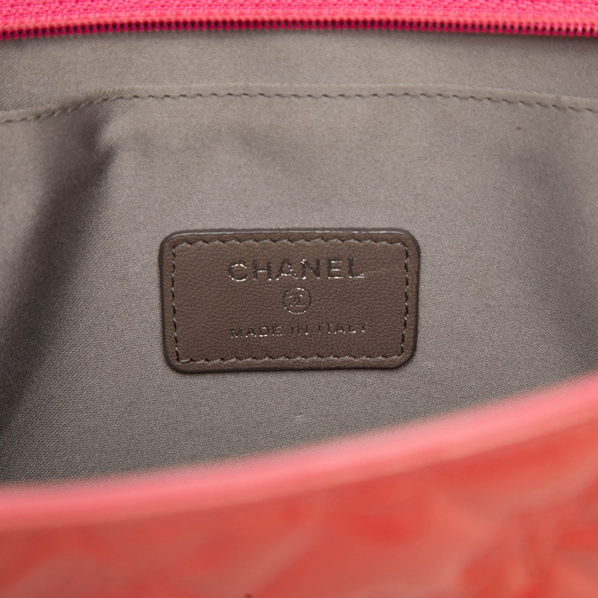 Chanel Quilted Patent Embossed Lucky Symbols Pochette