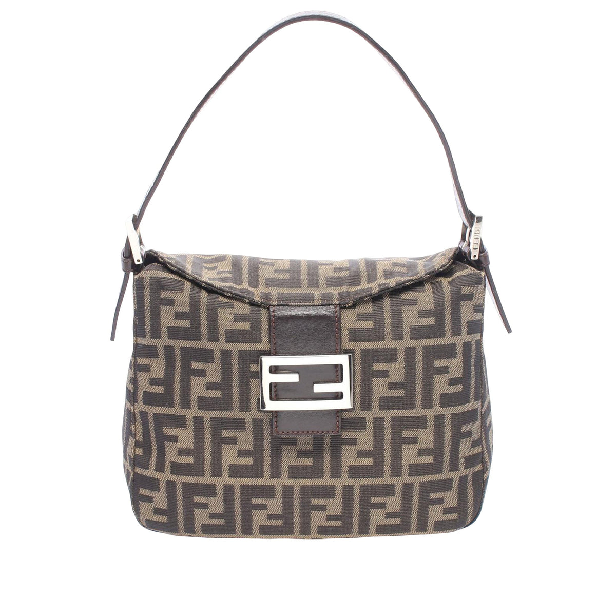 Fendi Zucca Canvas Shoulder Bag — Brown