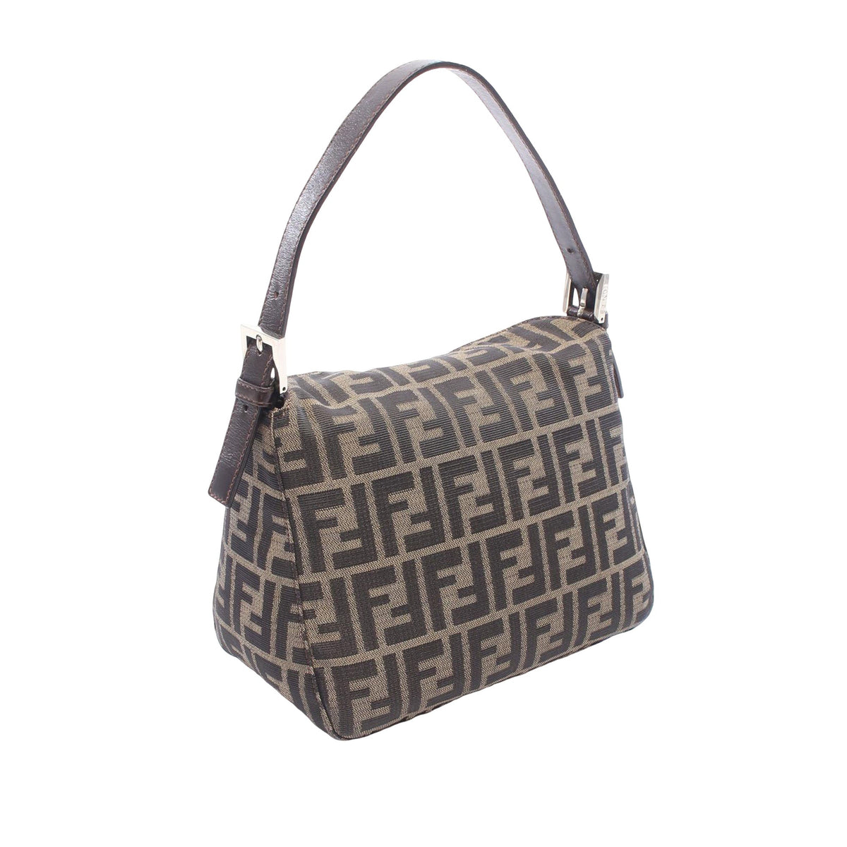 Fendi Zucca Canvas Shoulder Bag — Brown