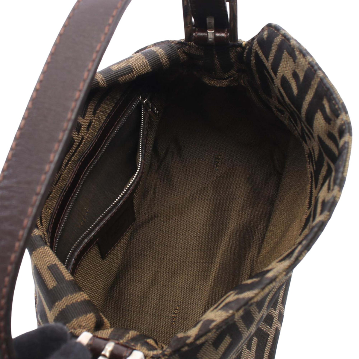 Fendi Zucca Canvas Shoulder Bag — Brown
