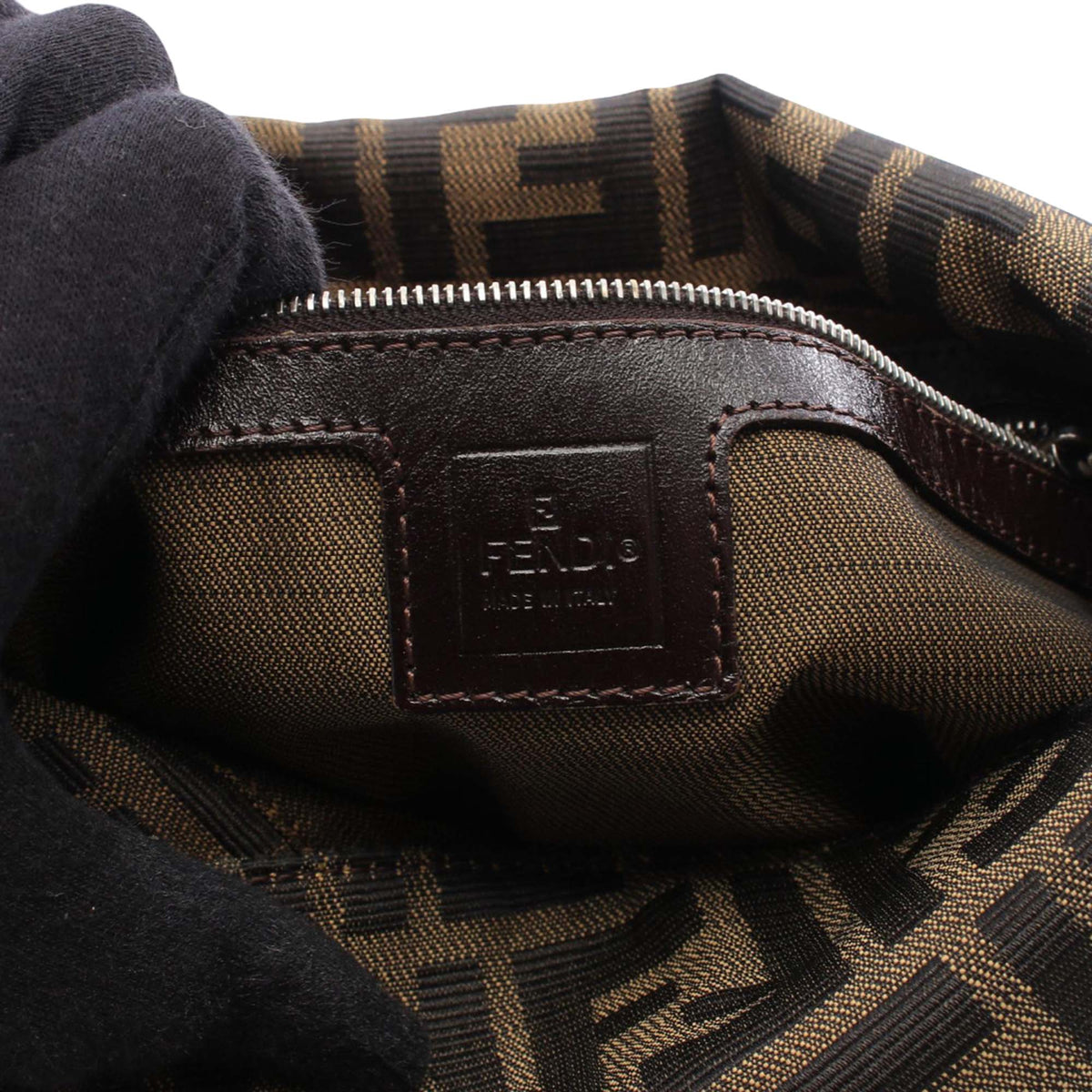Fendi Zucca Canvas Shoulder Bag — Brown