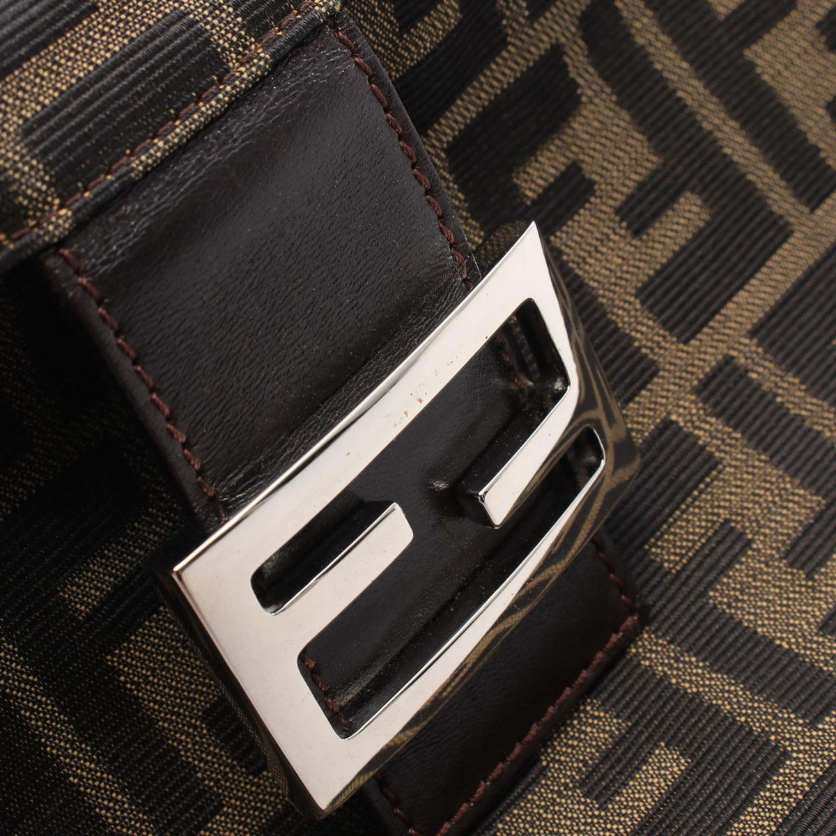 Fendi Zucca Canvas Shoulder Bag — Brown