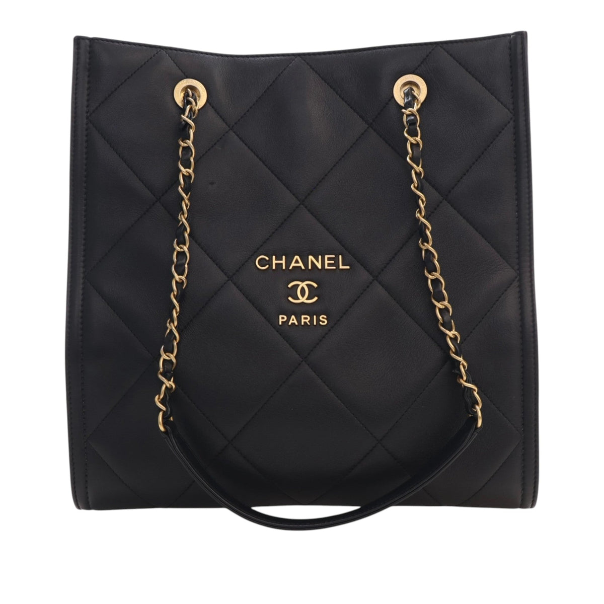 Chanel CC Quilted Lambskin Shopping Tote