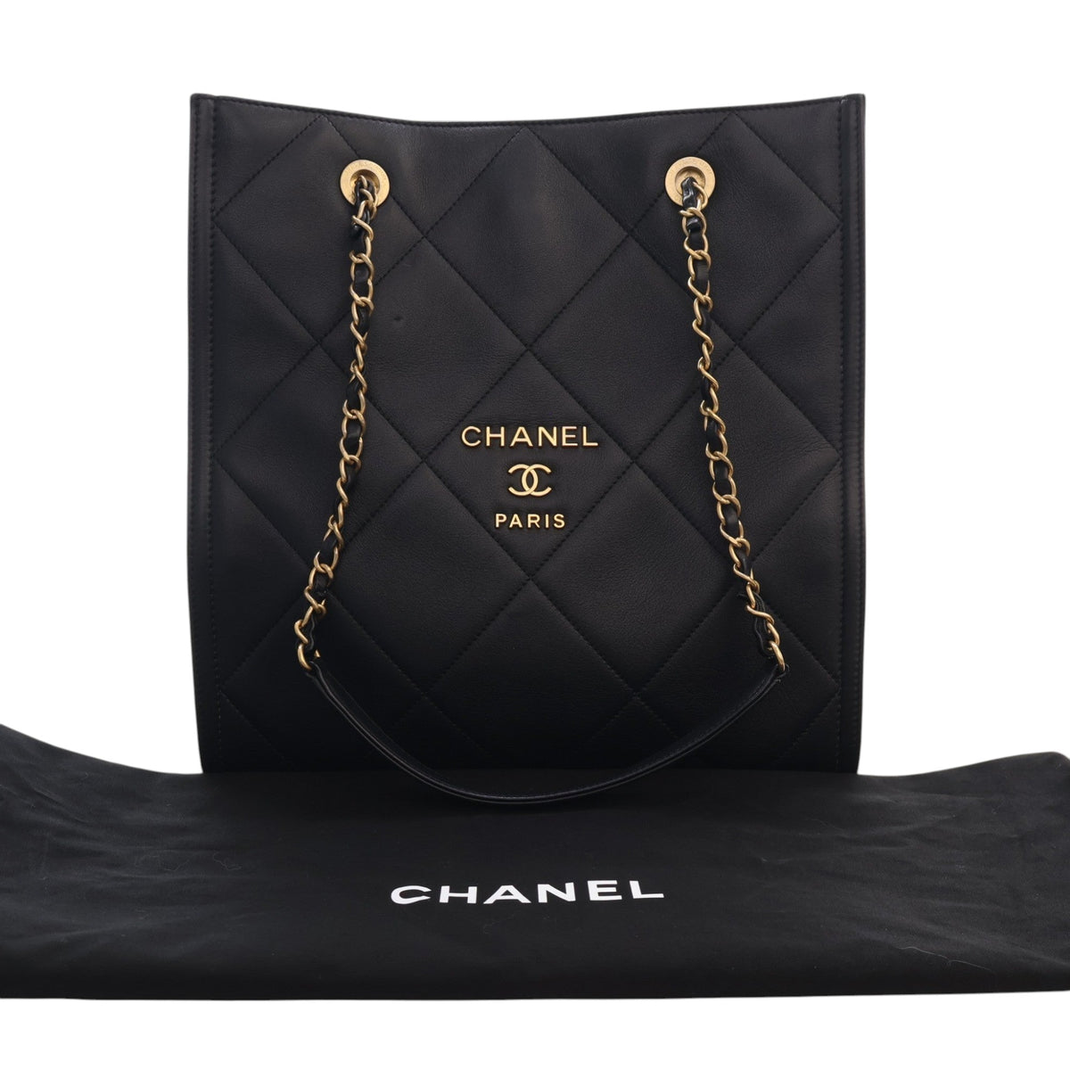 Chanel CC Quilted Lambskin Shopping Tote