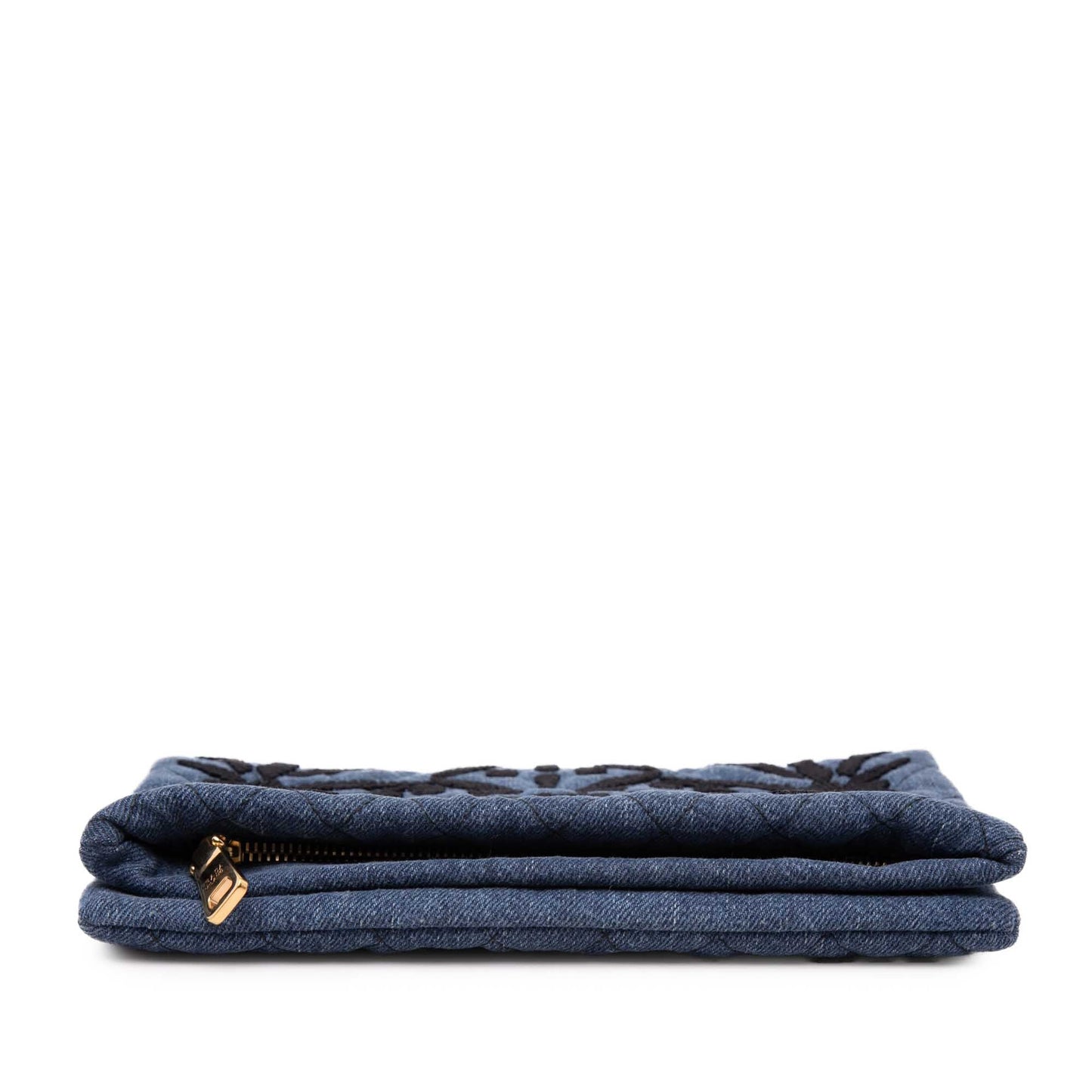 Prada Embroidered Denim Impunto Clutch
