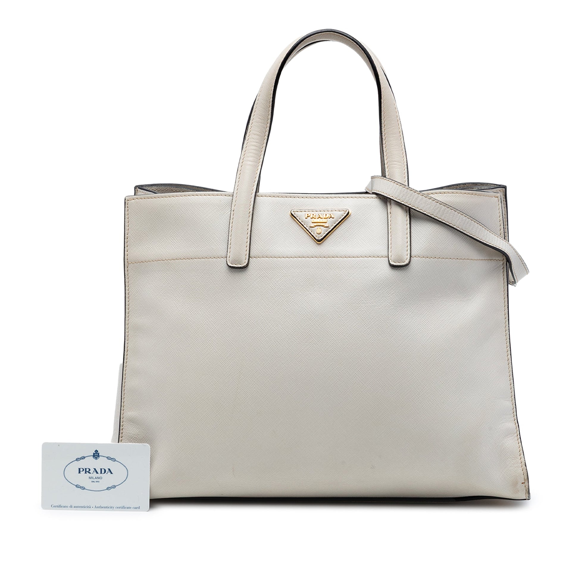Prada Saffiano Soft Triple Pocket Tote