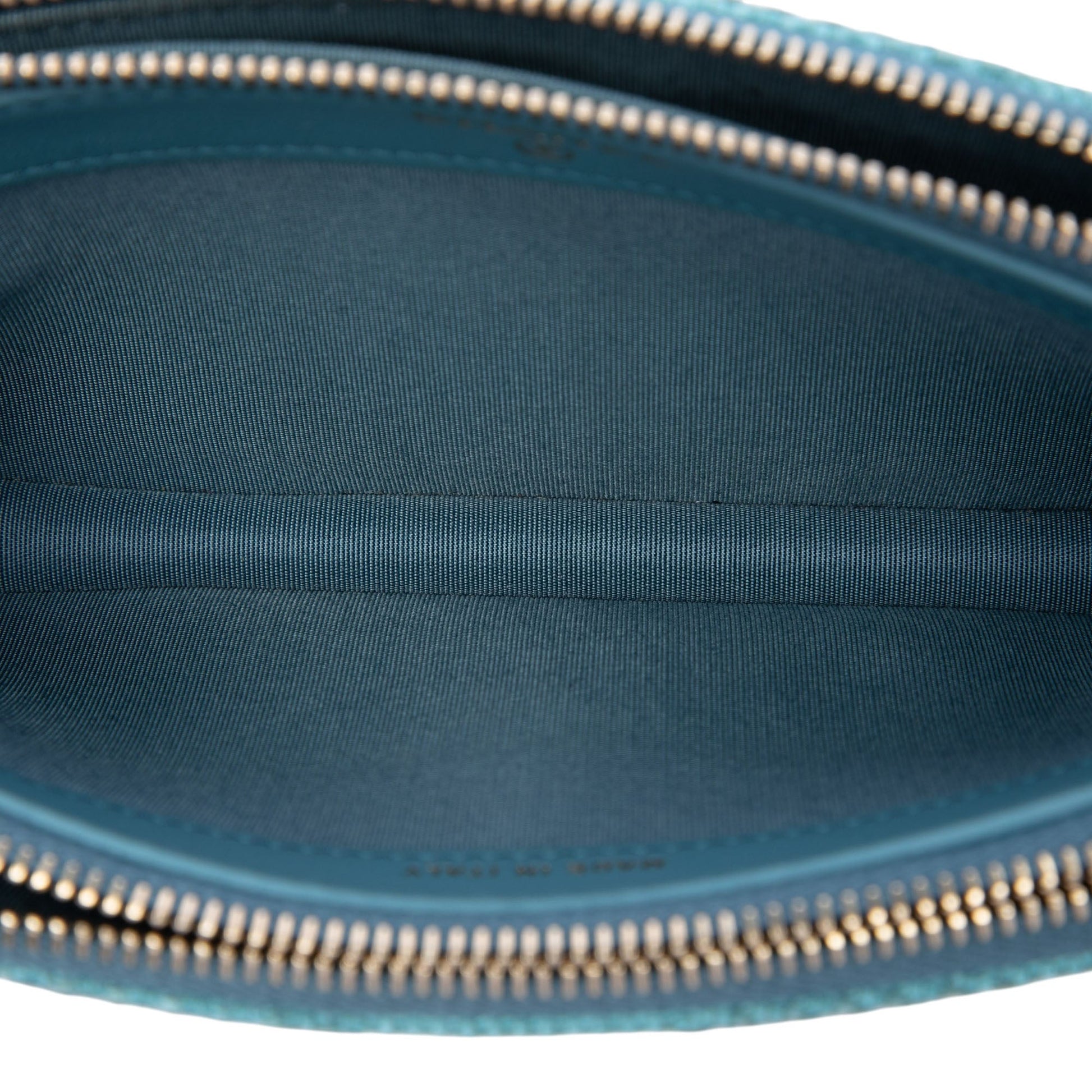 Chanel Raffia Deauville Double Zip Clutch with Chain