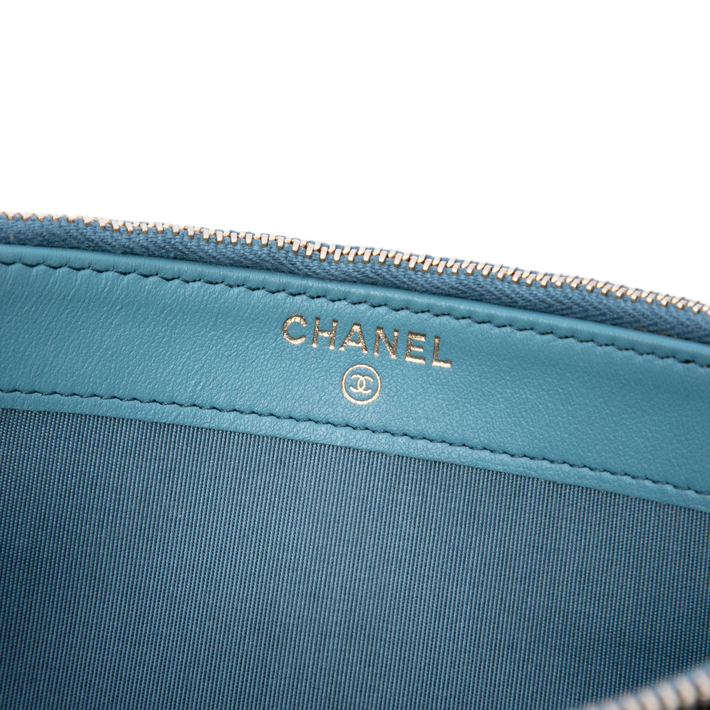 Chanel Raffia Deauville Double Zip Clutch with Chain