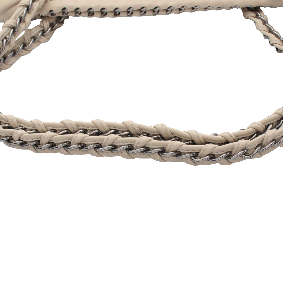 Chanel CC Lambskin Bowling Bag — Beige