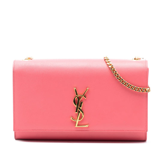 Saint Laurent Medium Grain De Poudre Monogram Kate Crossbody