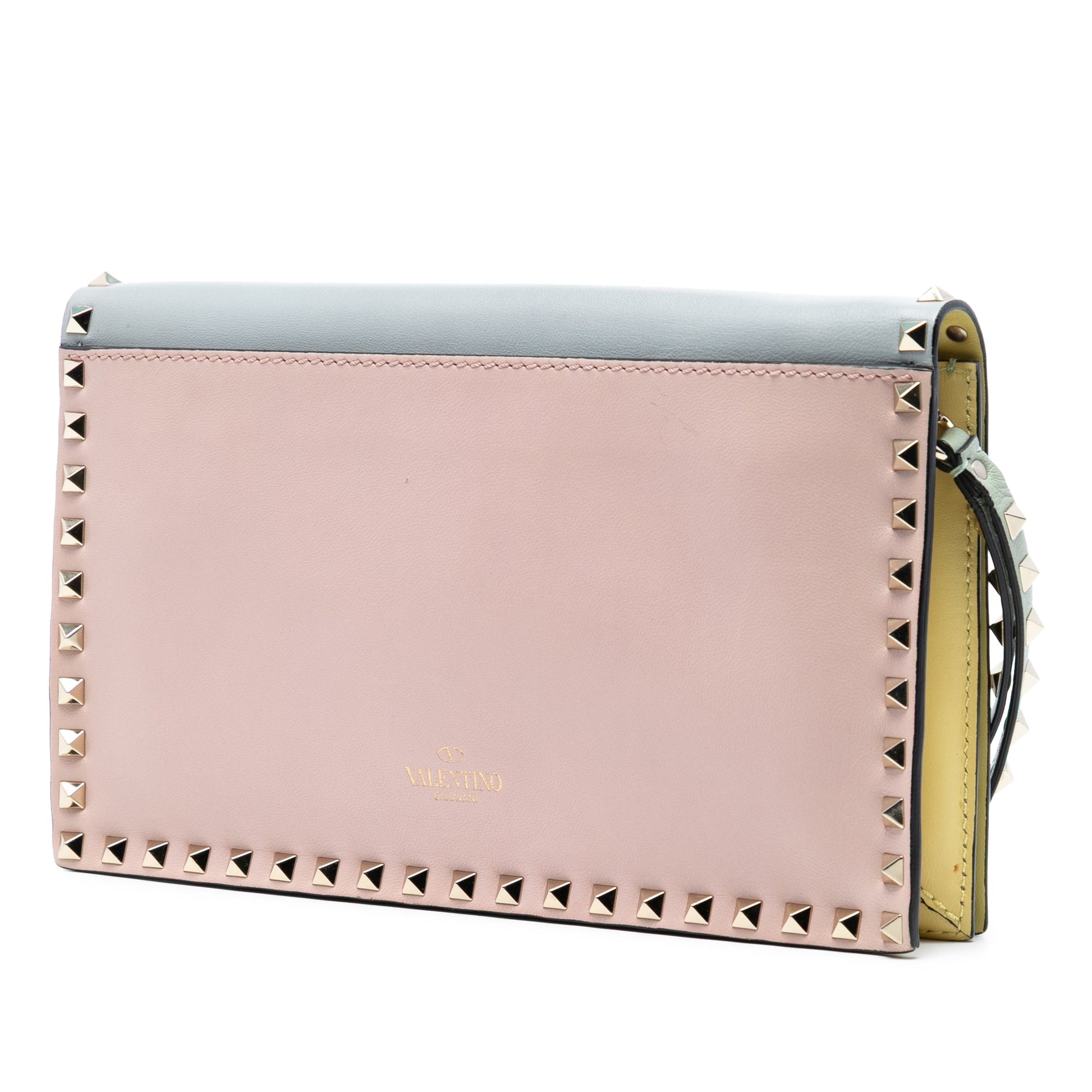 Valentino Tricolor Rockstud Wristlet Clutch