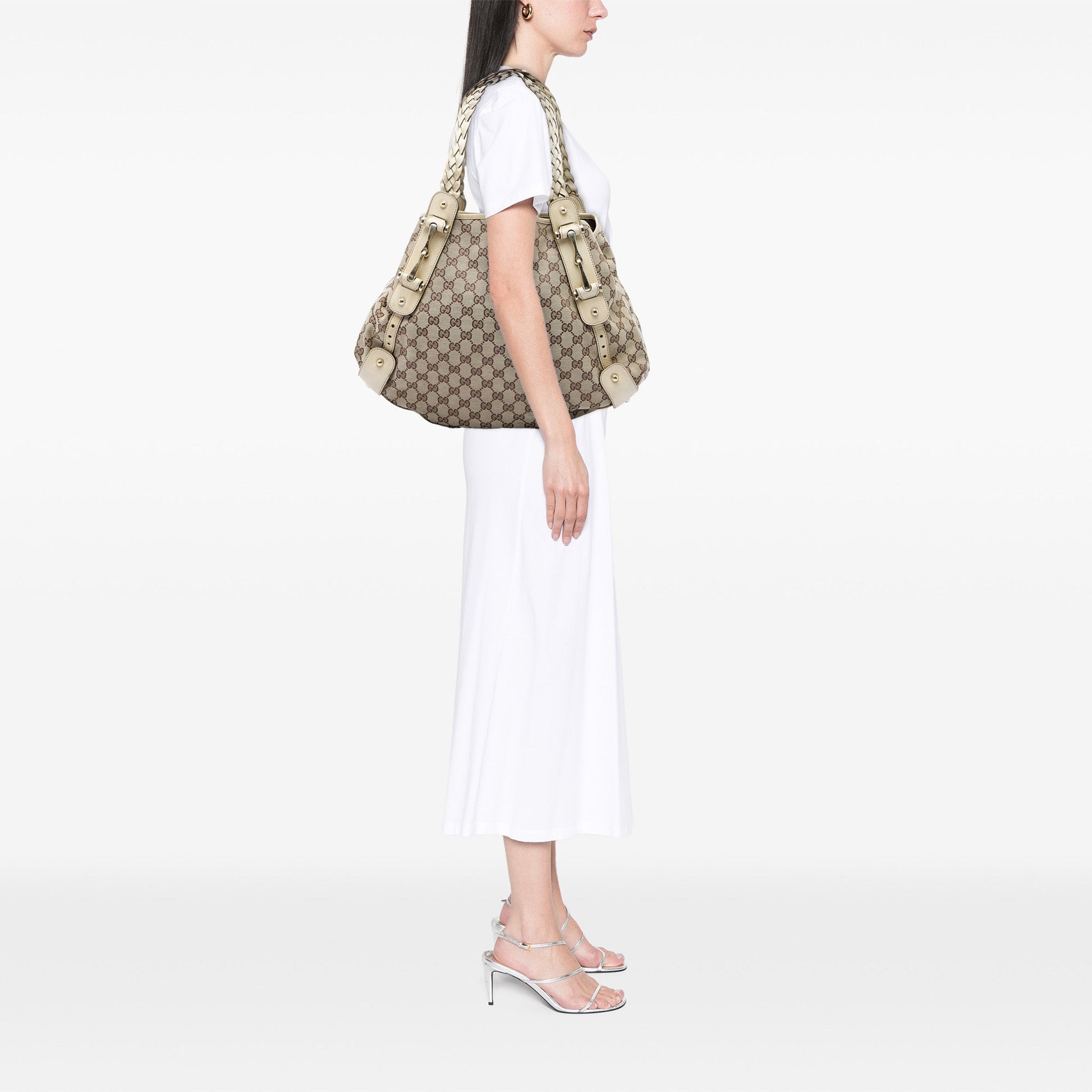 Gucci GG Canvas Horsebit Pelham Shoulder Bag