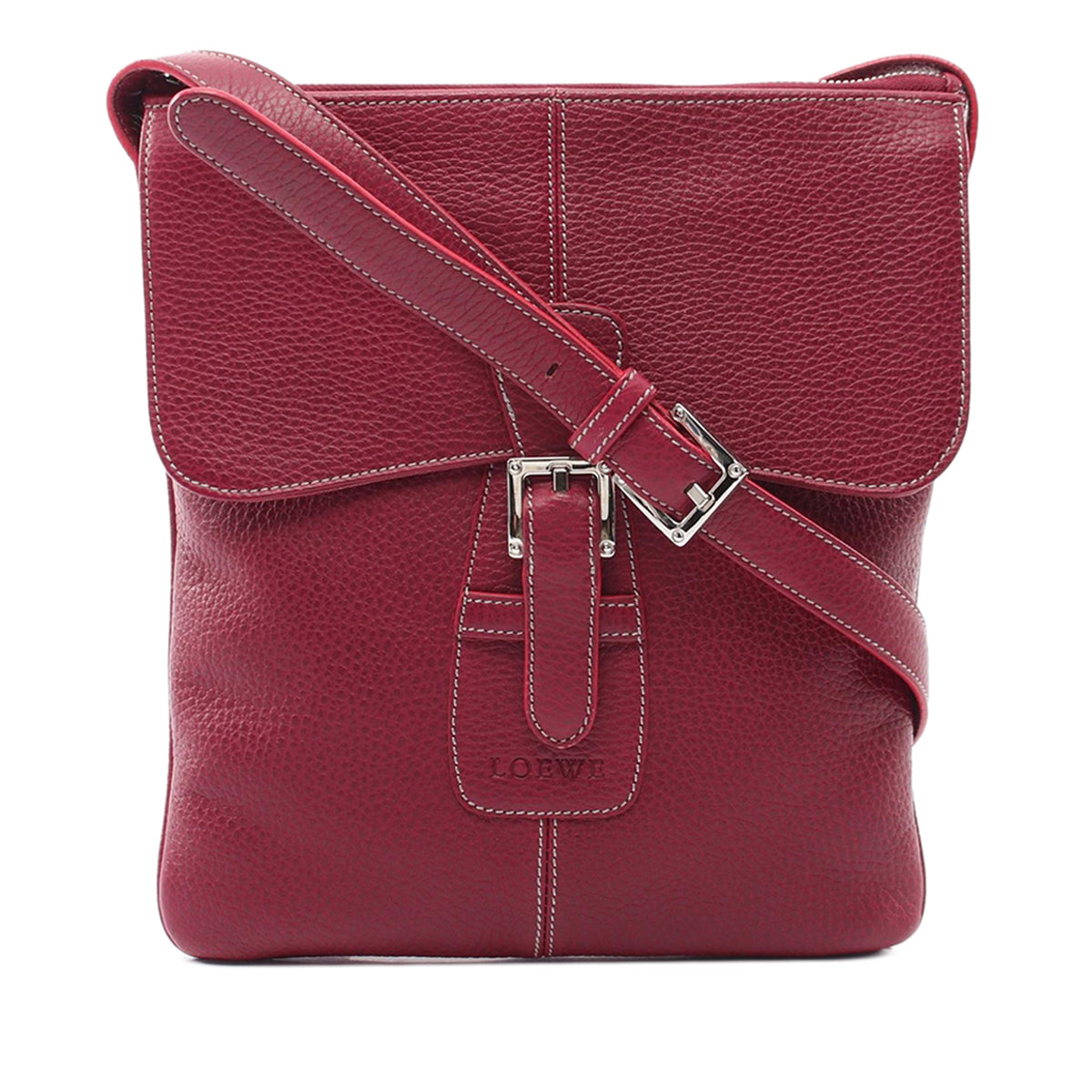 LOEWE Calf Leather Crossbody — Red