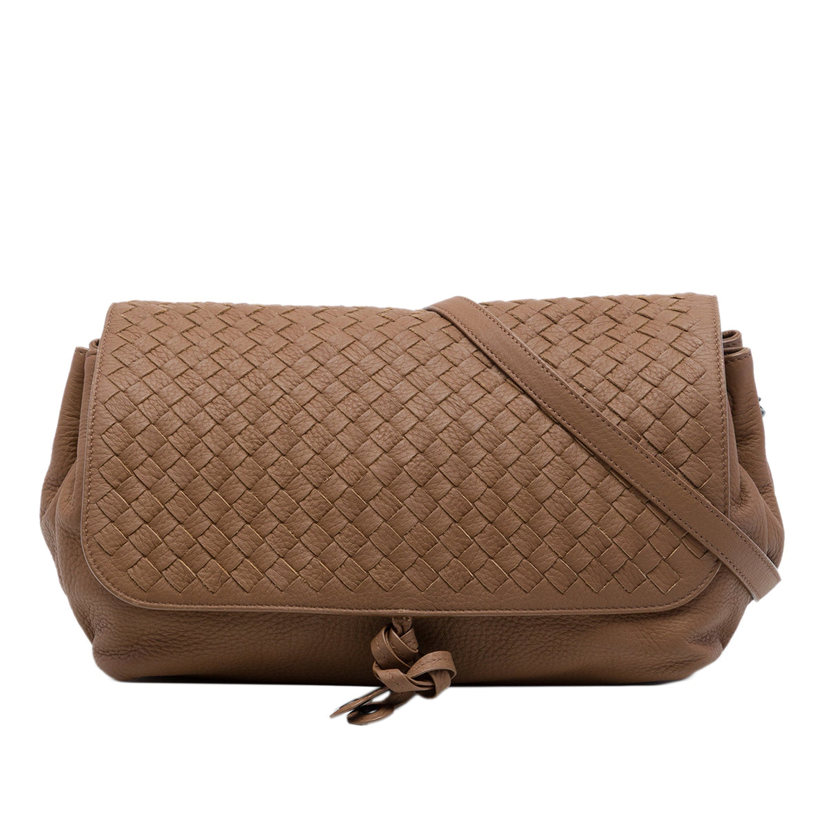 Bottega Veneta Leather Intrecciato Flap Crossbody