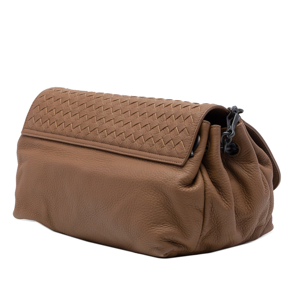 Bottega Veneta Leather Intrecciato Flap Crossbody
