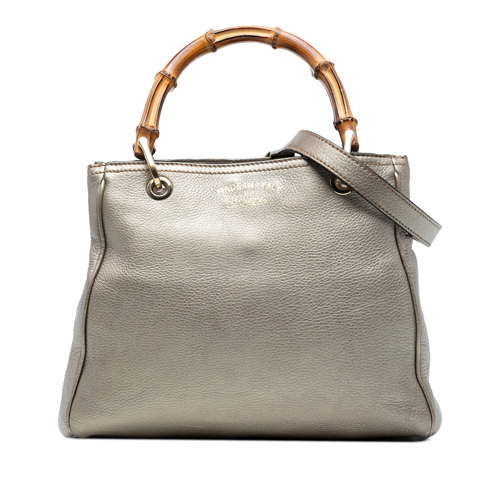 Gucci Small Calfskin Bamboo Shopper Satchel