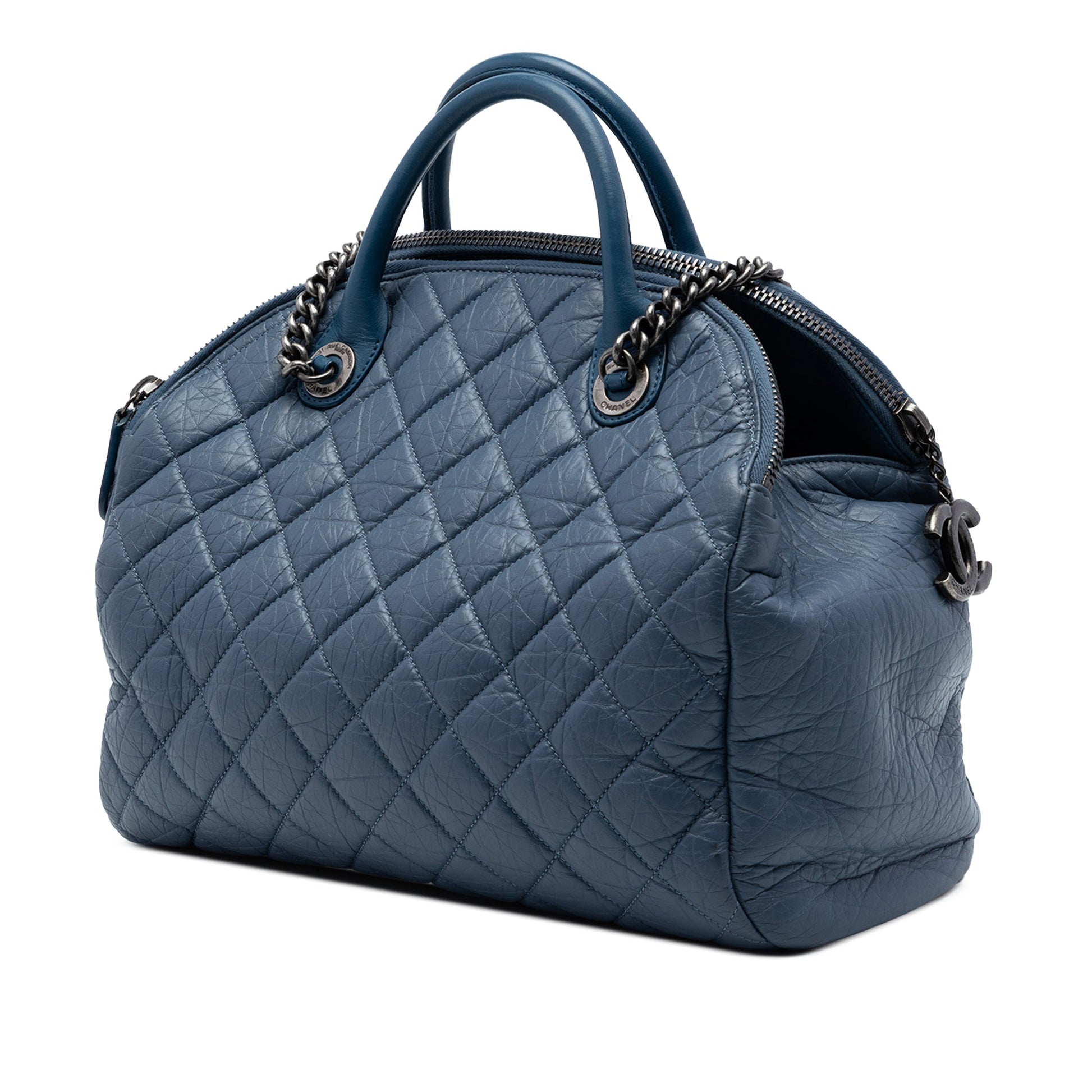 Chanel CC Quilted Aged Calfskin Bowling Bag