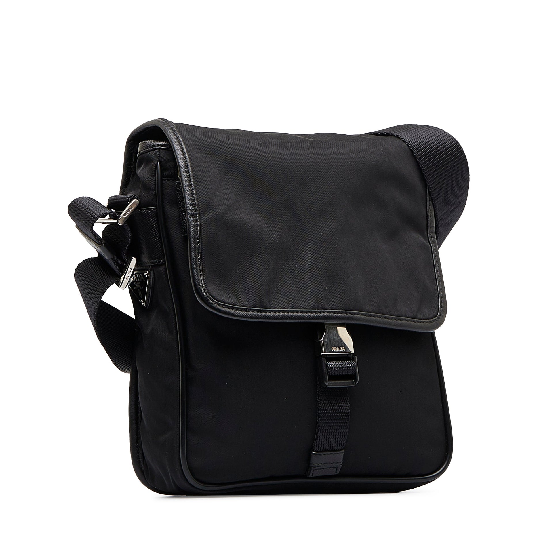 Prada Tessuto Buckle Messenger Bag