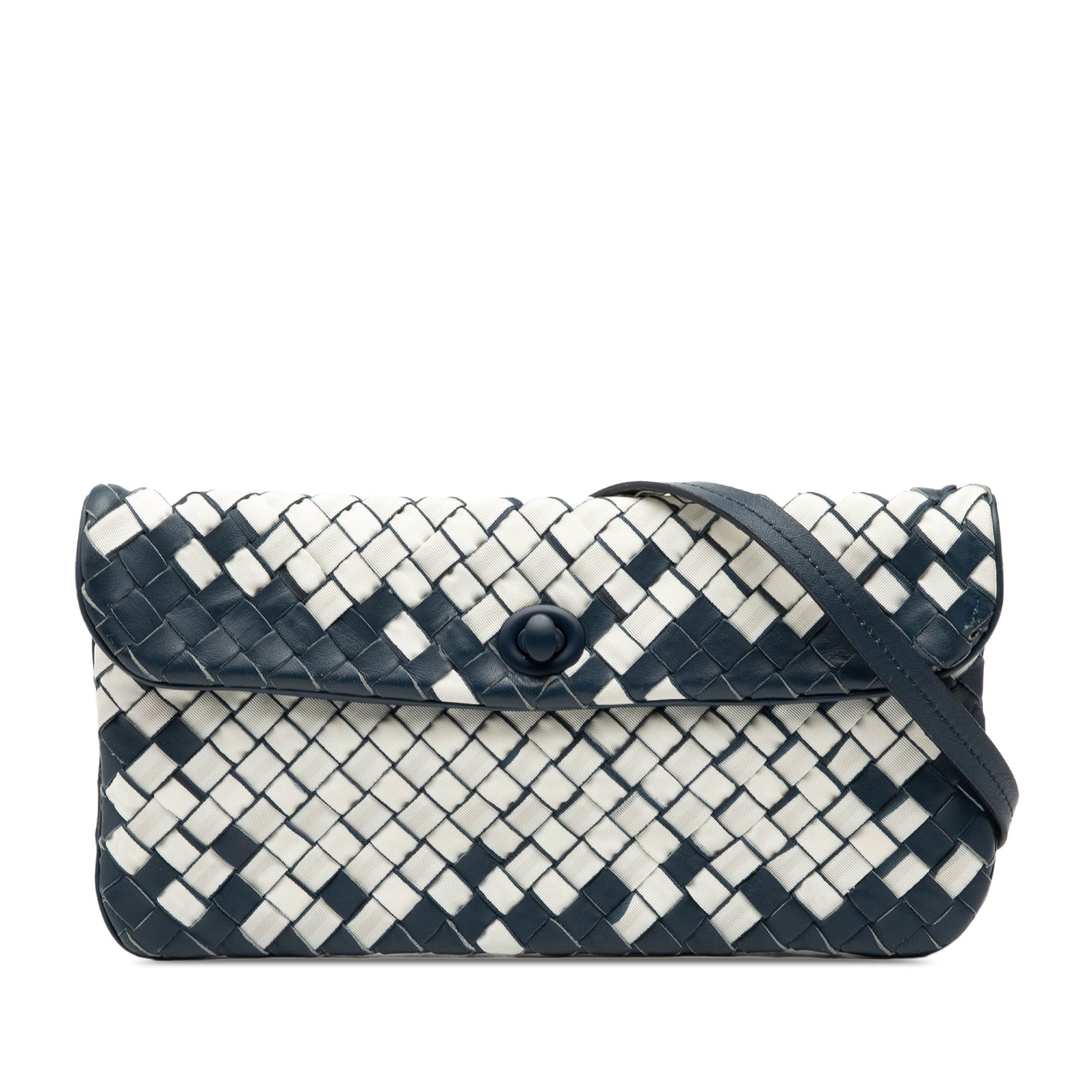 Bottega Veneta Mini Nylon and Nappa Intrecciato Turn Lock Crossbody