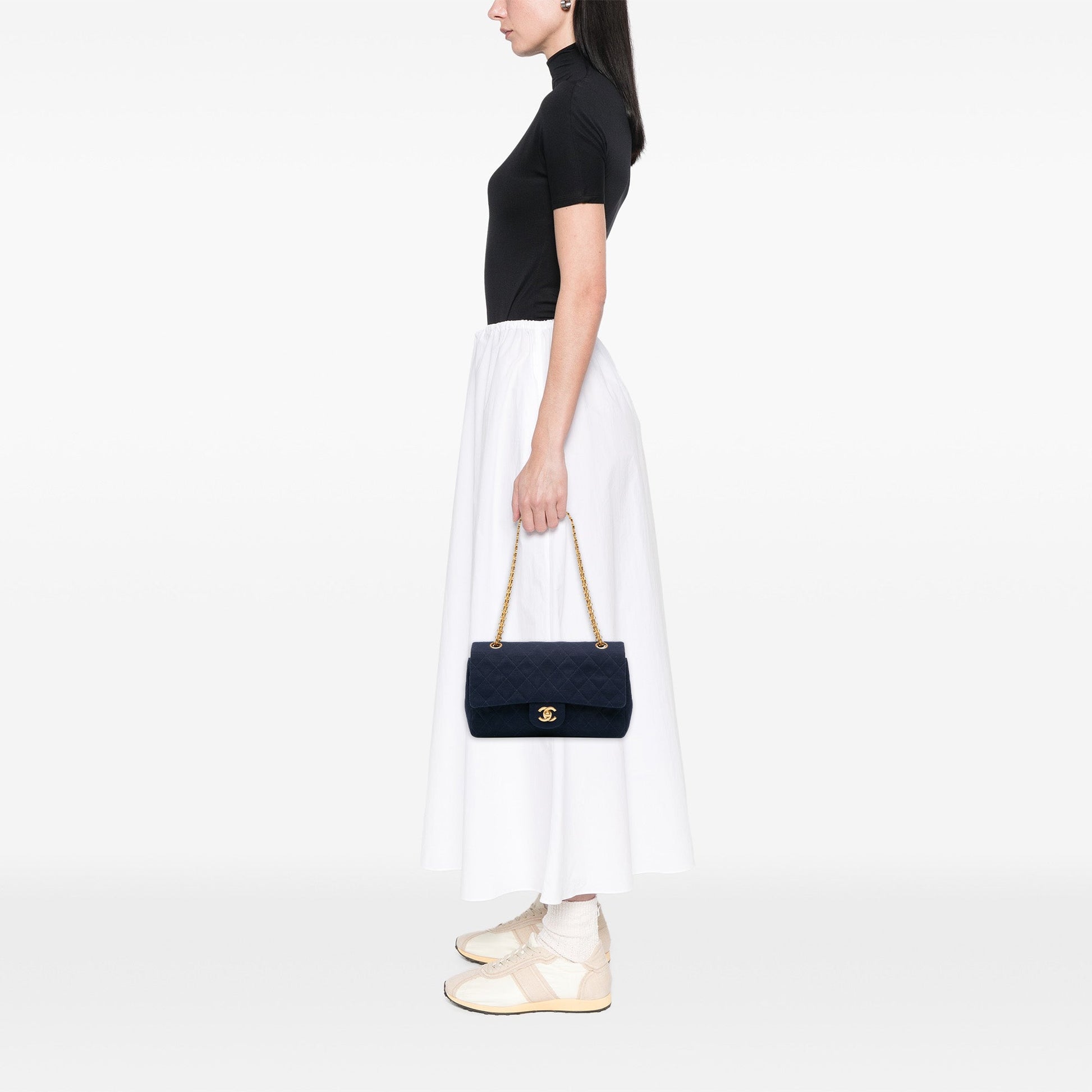Chanel Medium Classic Jersey Double Flap