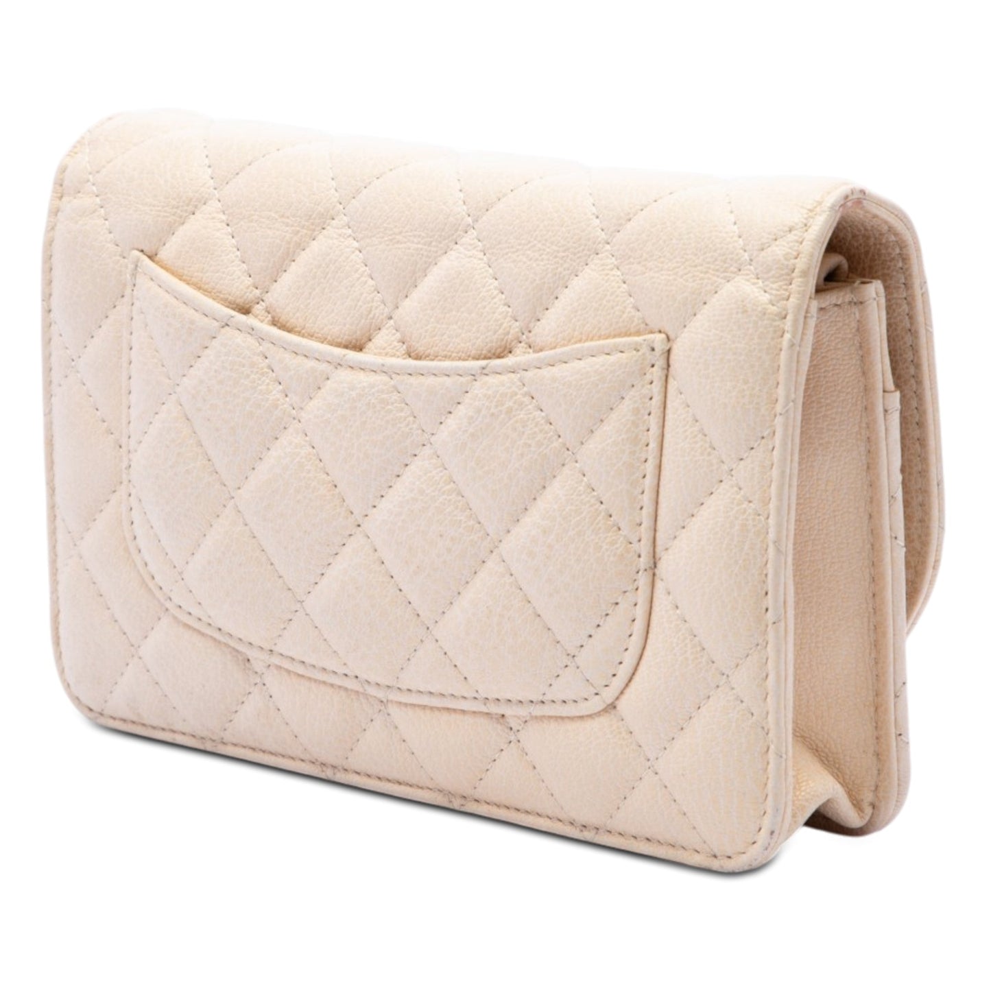Chanel Round CC Quilted Calfskin Flip Lock Wallet On Chain