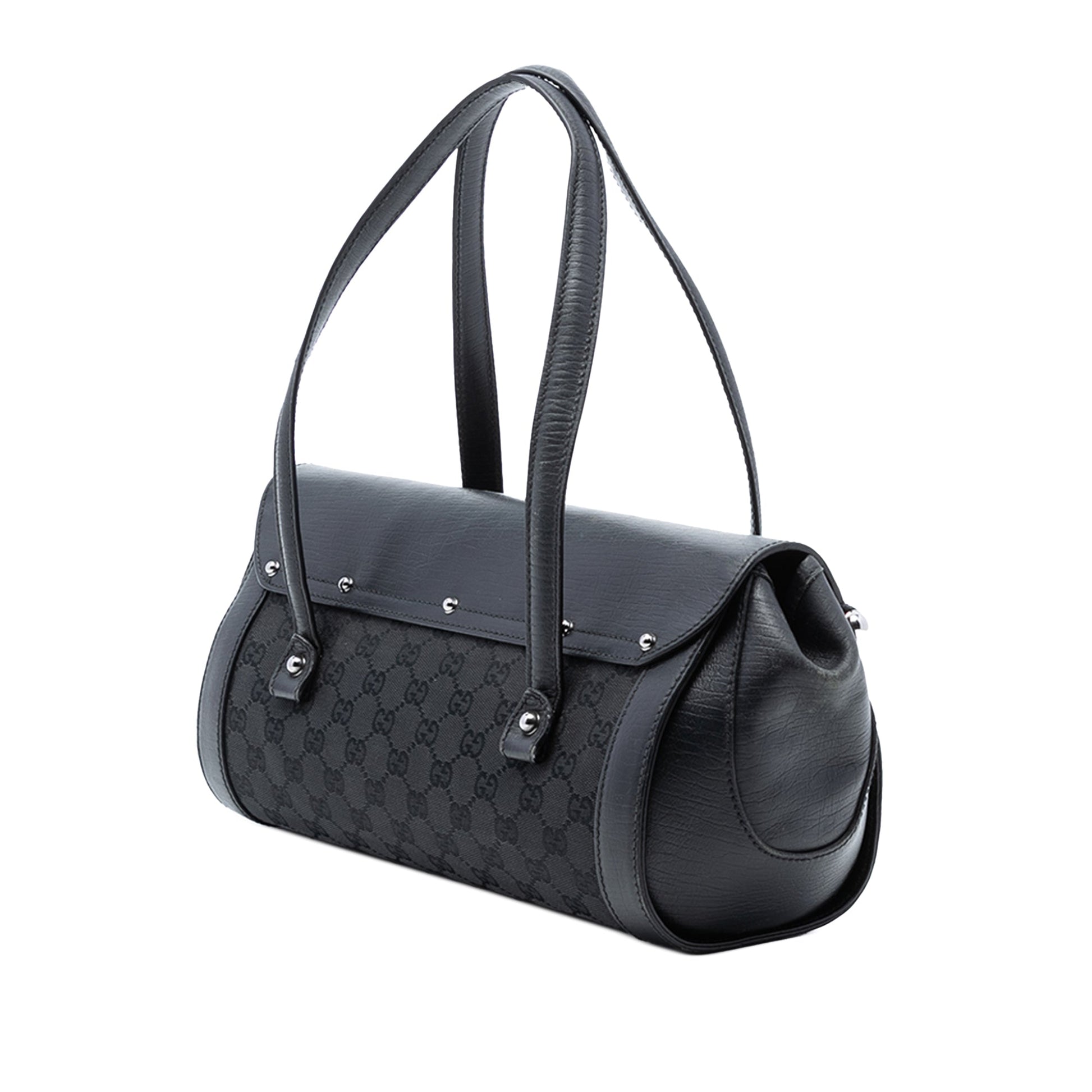 Gucci GG Canvas Bamboo Bullet Shoulder Bag