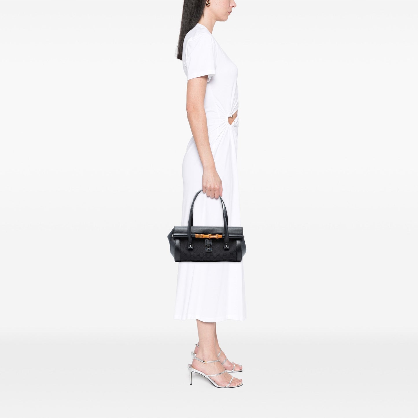 Gucci GG Canvas Bamboo Bullet Shoulder Bag