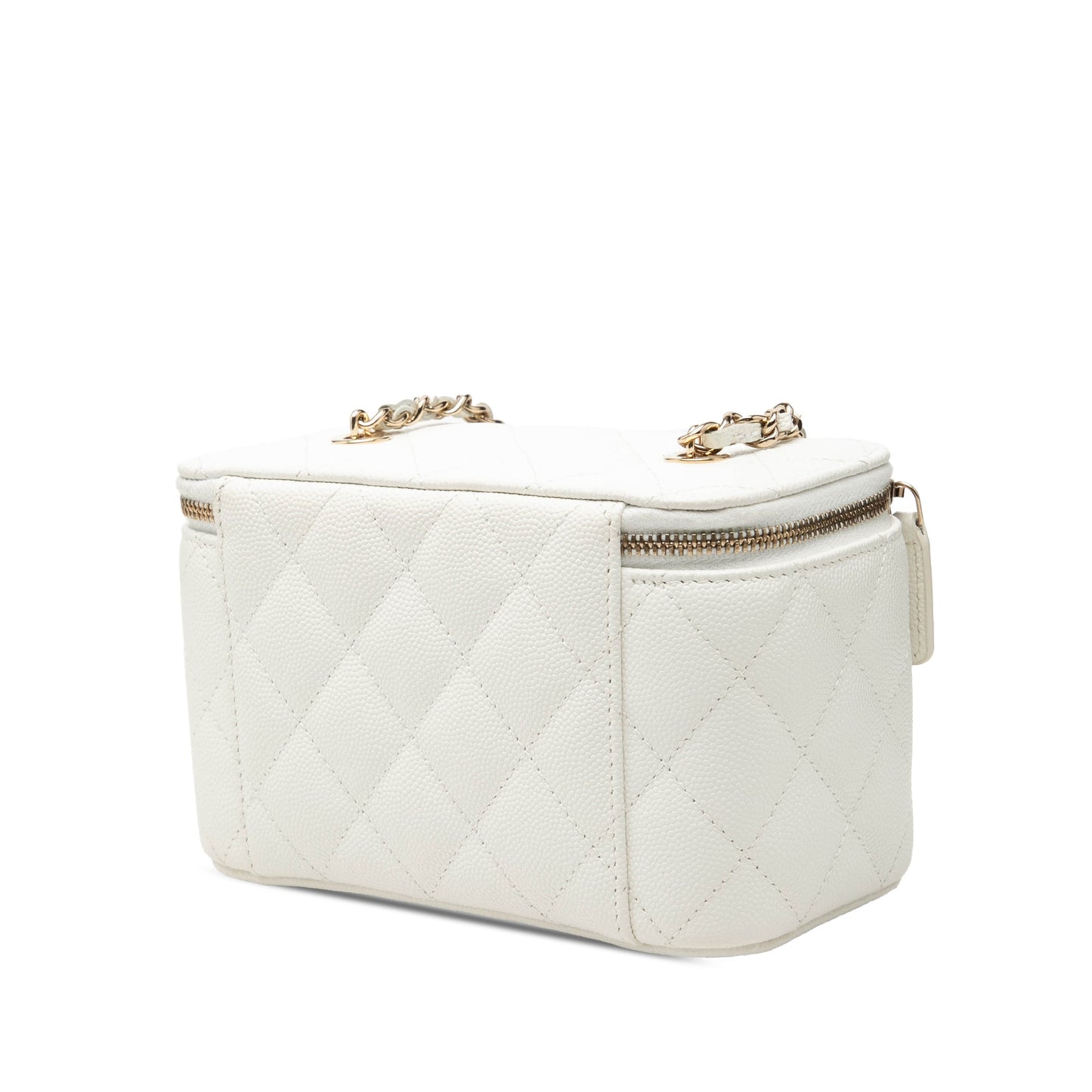 Chanel Small Quilted Caviar Vanity Case With Chain